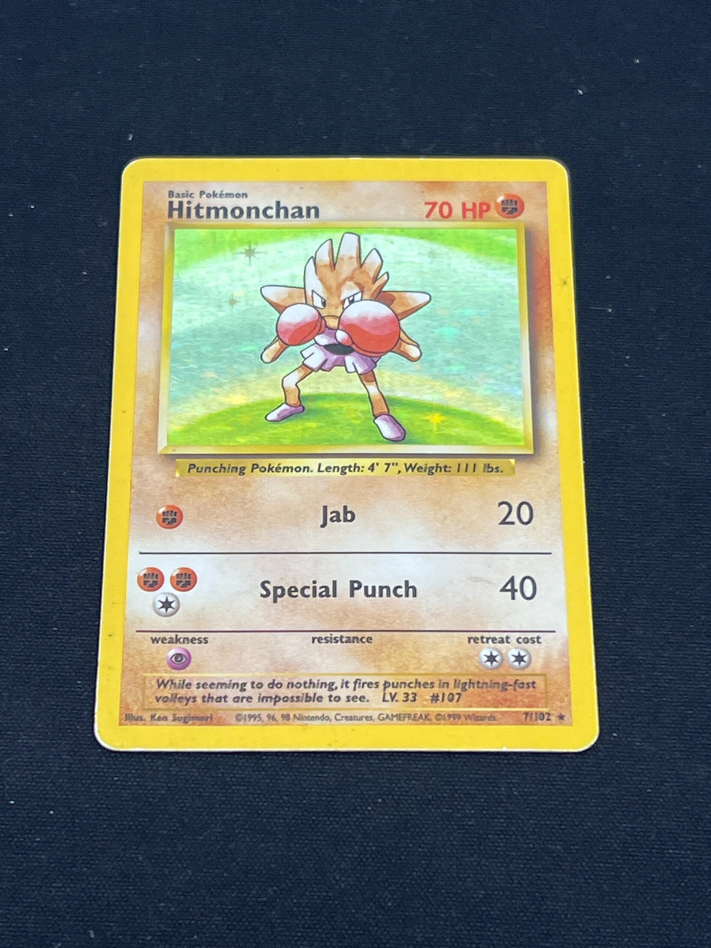 Auction Lot 61: Pokemon Cards Hitmonchan Holo Base Set Conditions Vary
