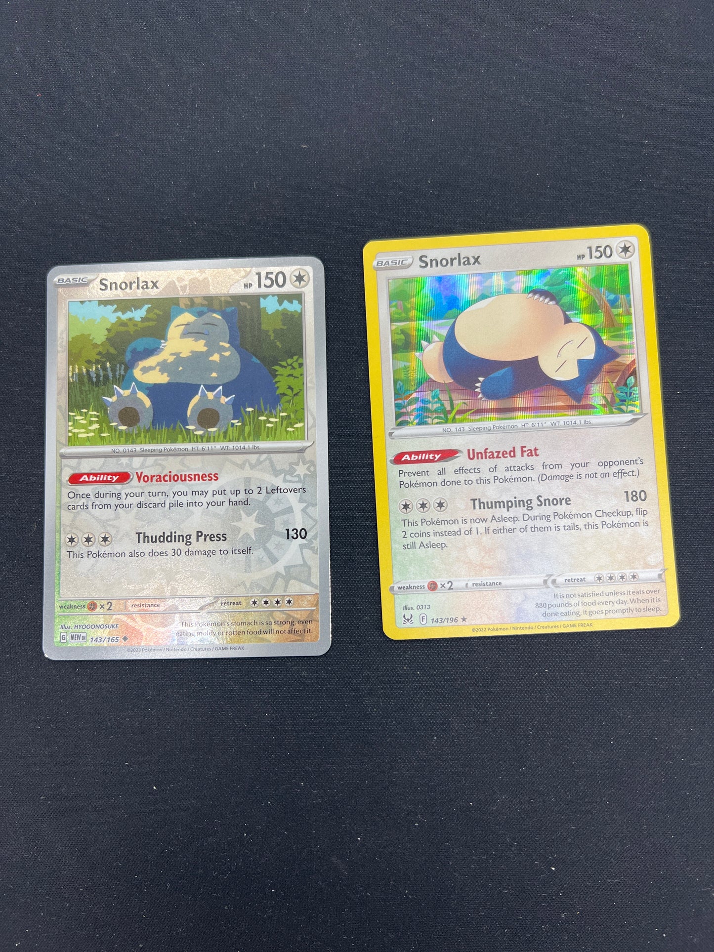 Auction Lot 116: Pokemon Cards Snorlax Holo and Reverse Holo Condition Vary