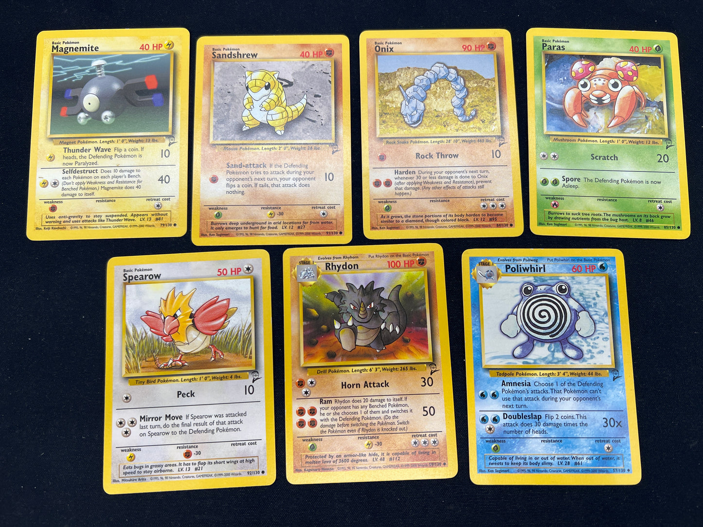 Auction Lot 153: Pokemon Cards Lot of 7 WOTC Base Set 2 Commons Uncommons Conditions Vary