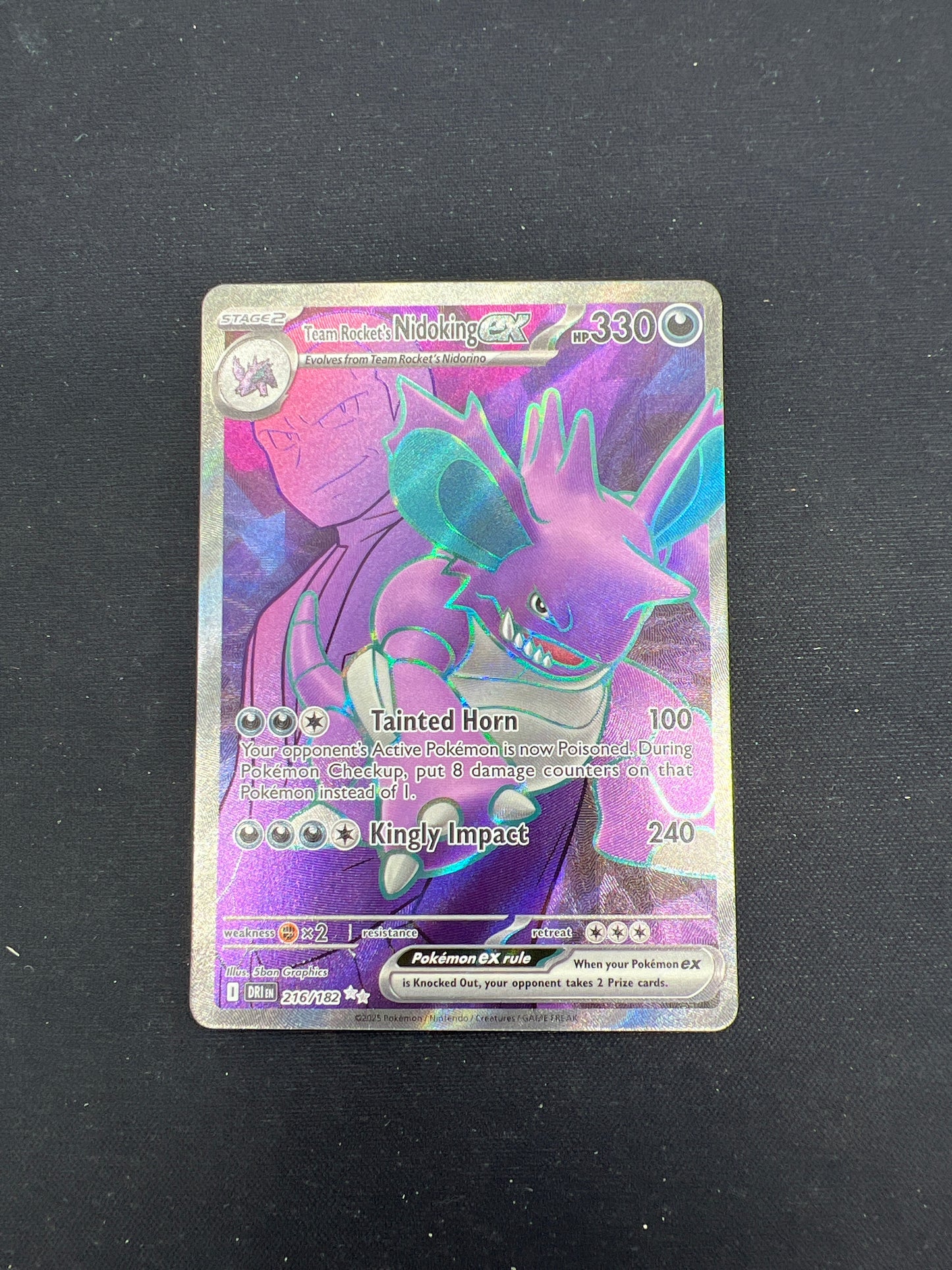 Auction Lot 215: Pokemon Cards Team Rocket's Nidoking Full Art Destined Rivals Conditions Vary