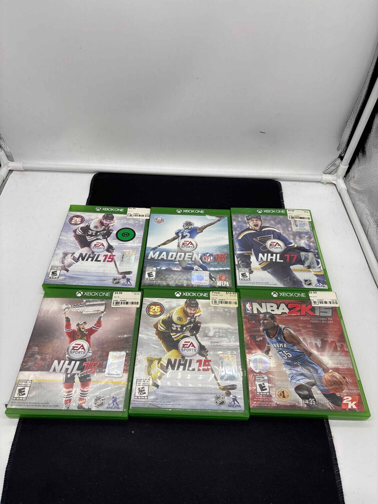 Auction Lot 107: XBOX One Video Game Lot of 6 NHL 15 16 17 Madden 16 NBA 2K15