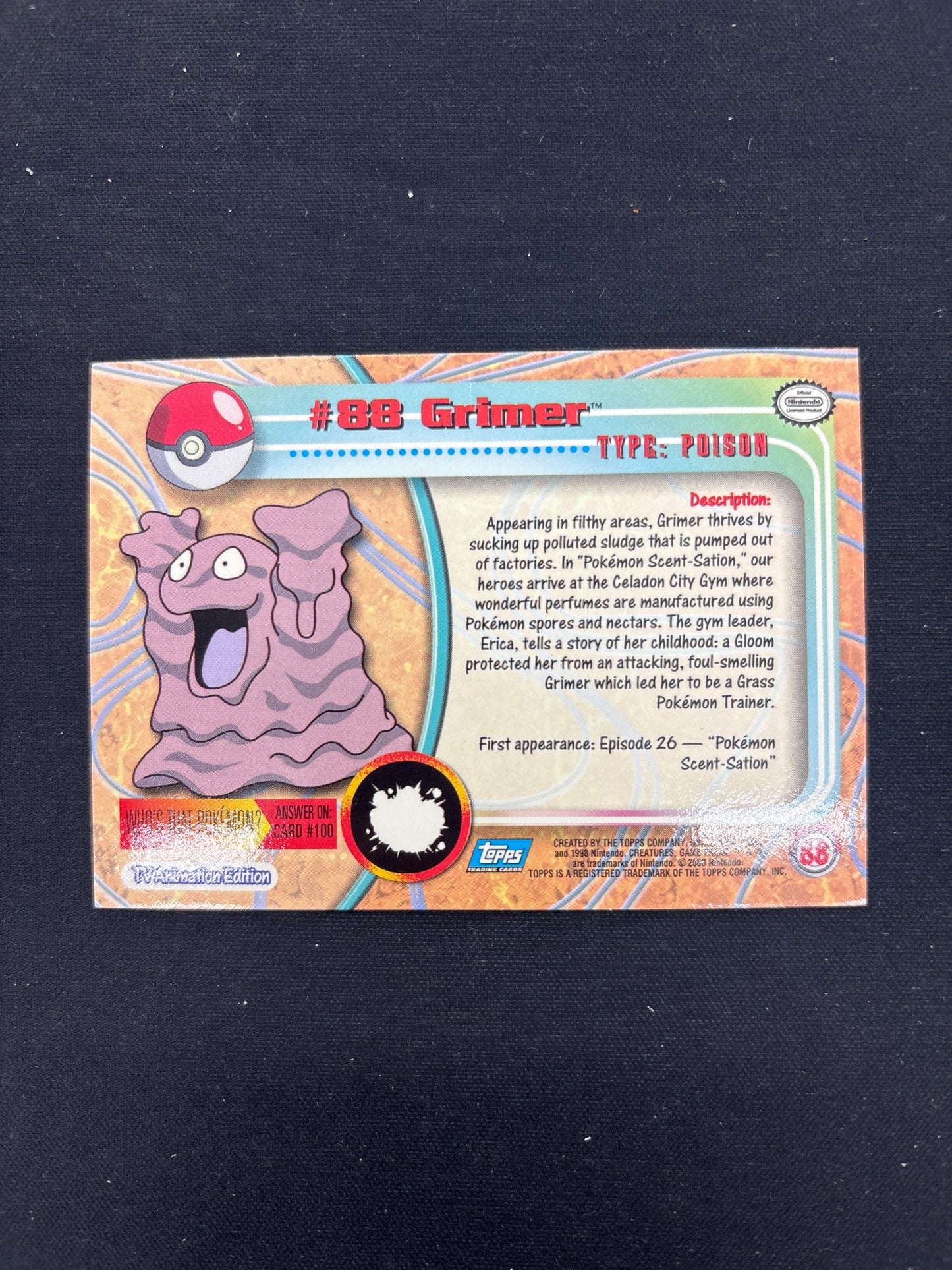 Auction Lot 211: Pokemon Card Grimer Topps 2000 TV Conditions Vary