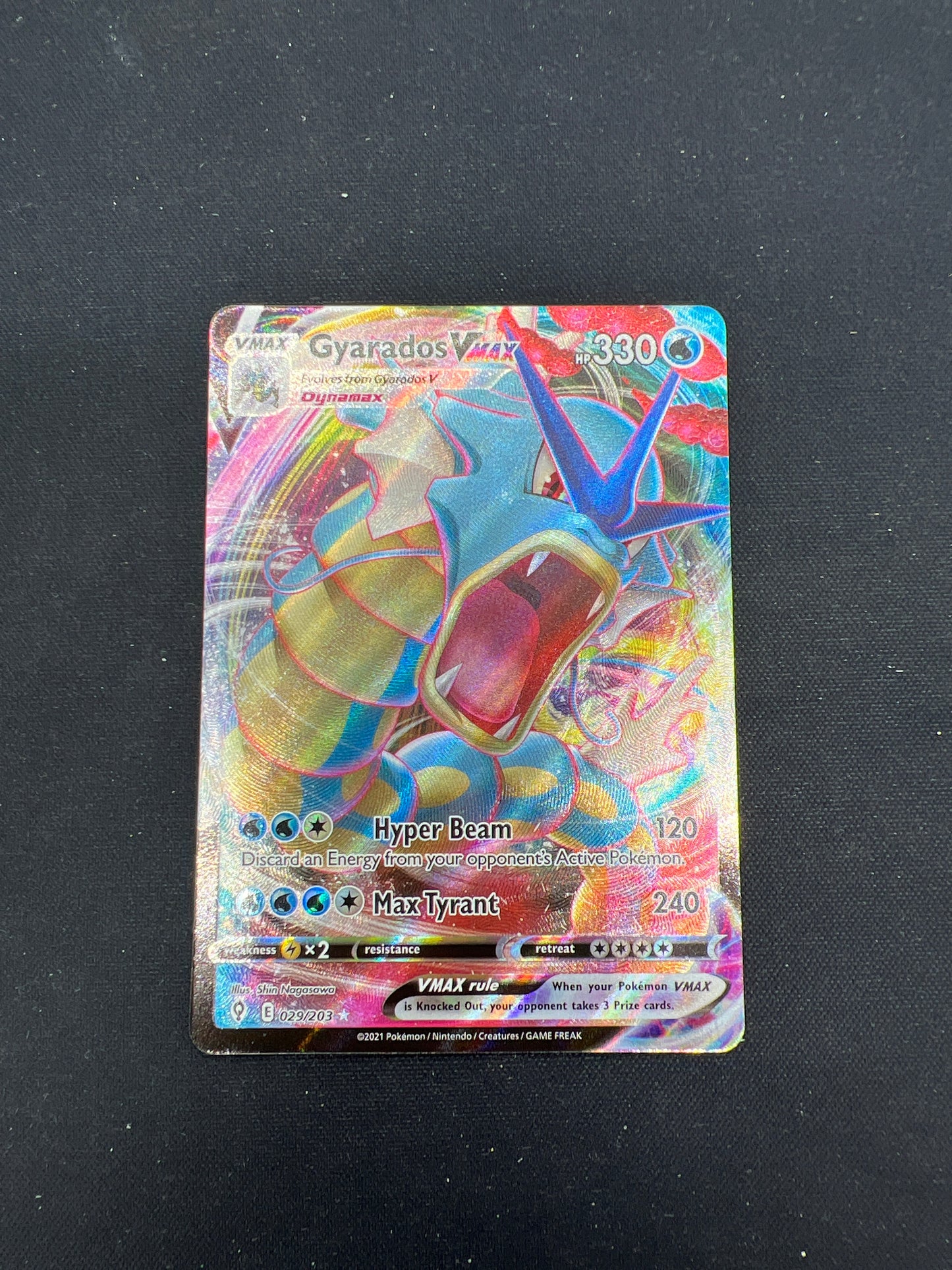 Auction Lot 178: Pokemon Cards Gyarados VMAX Evolving Skies Conditions Vary