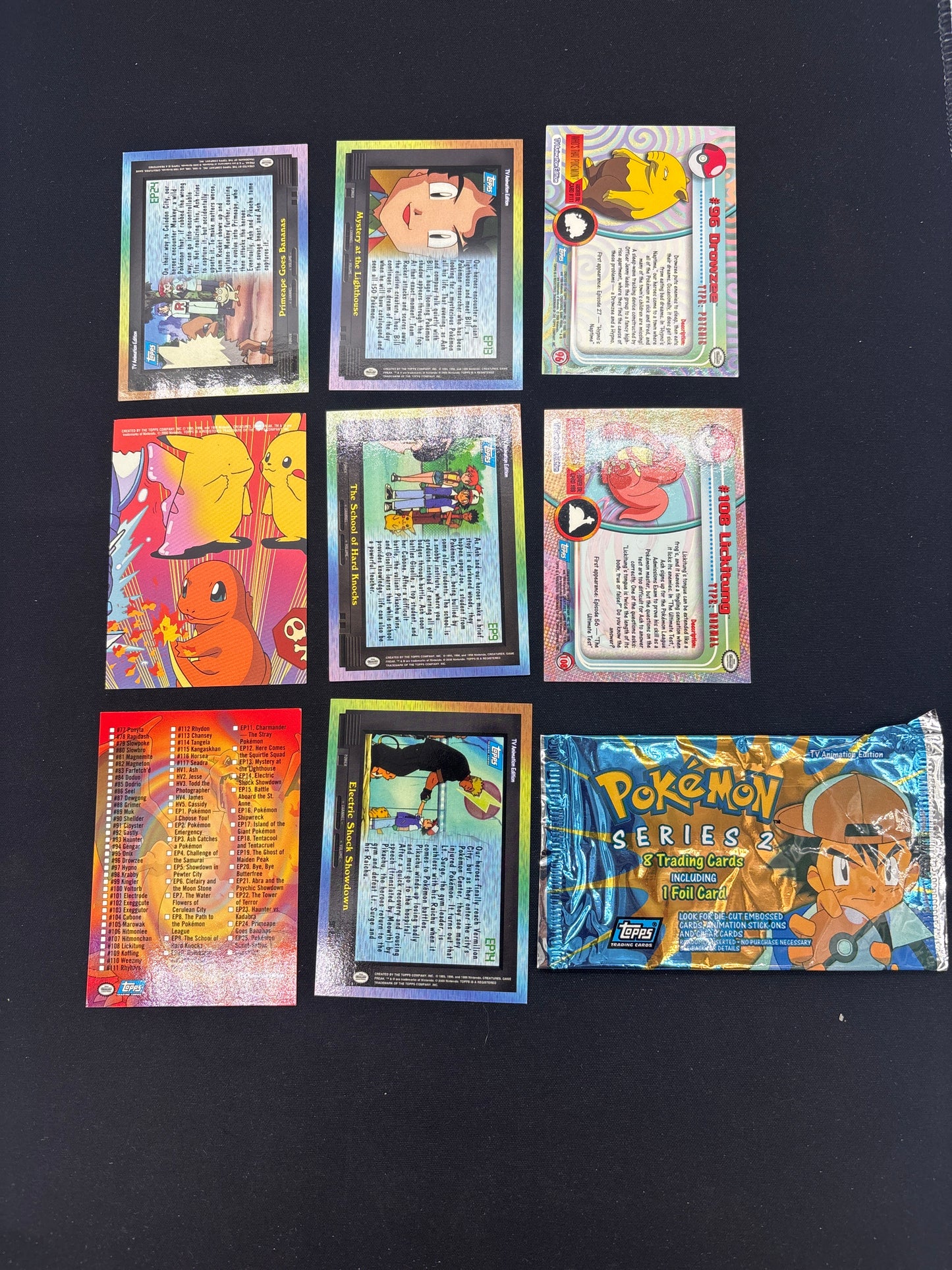 Auction Lot 228: Pokemon Cards Lot of 8 Topps 1999 Series 2 Conditions Vary
