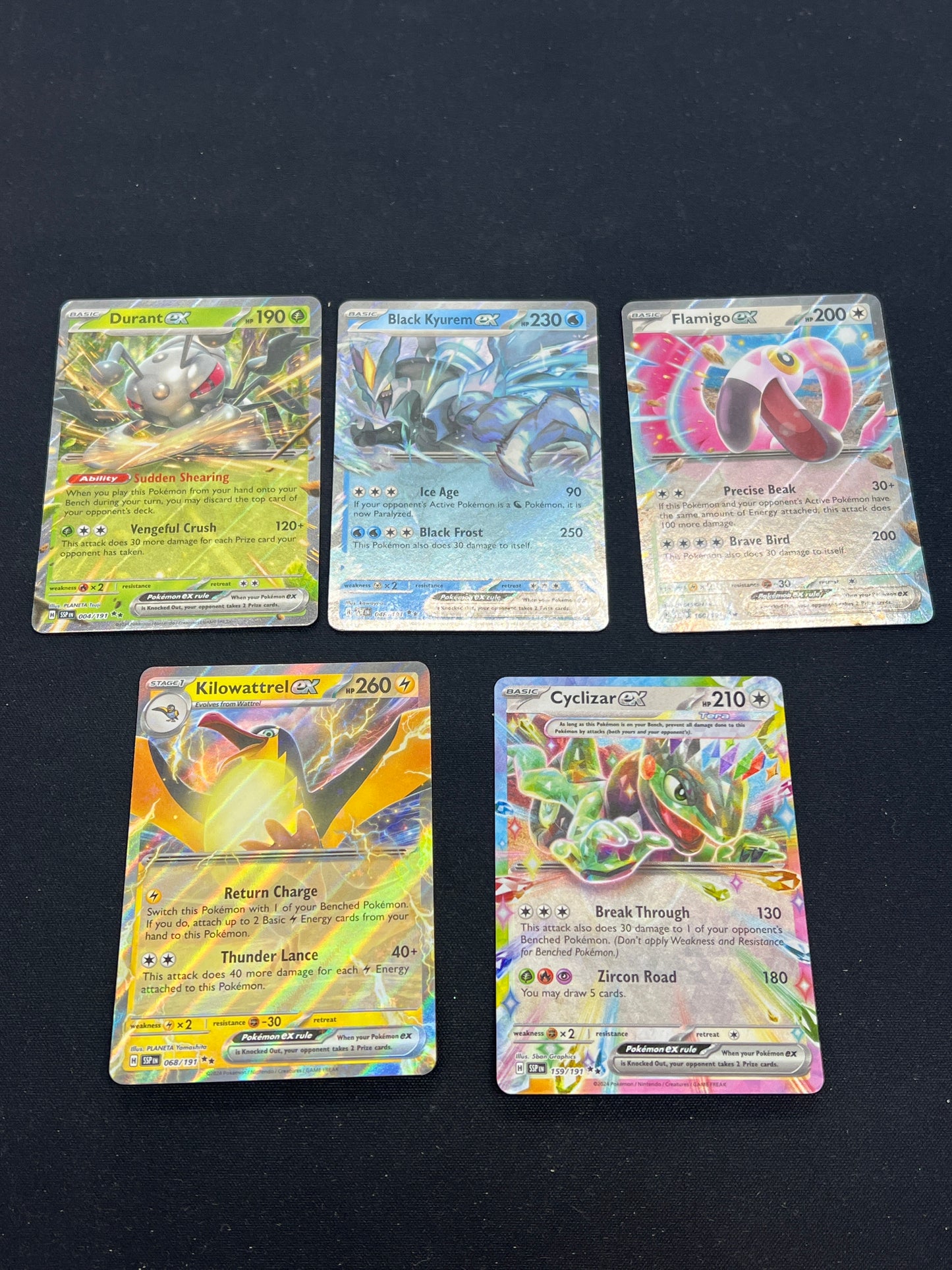 Auction Lot 206: Pokemon Cards Lot of 5 Surging Sparks EX Double Rares Condition Vary