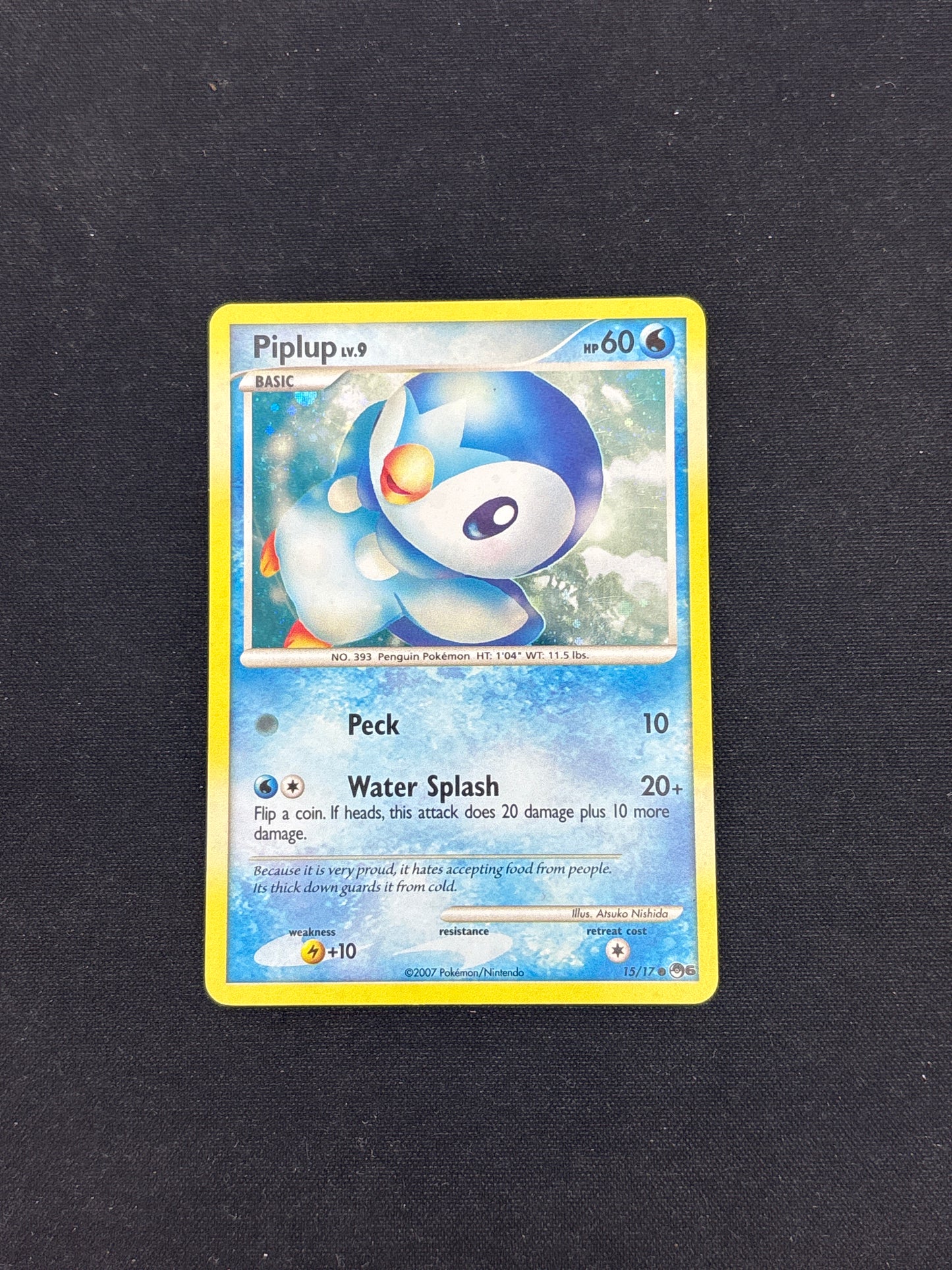 Auction Lot 7: Pokemon Cards Piplup Pop Series Holo Condition Vary