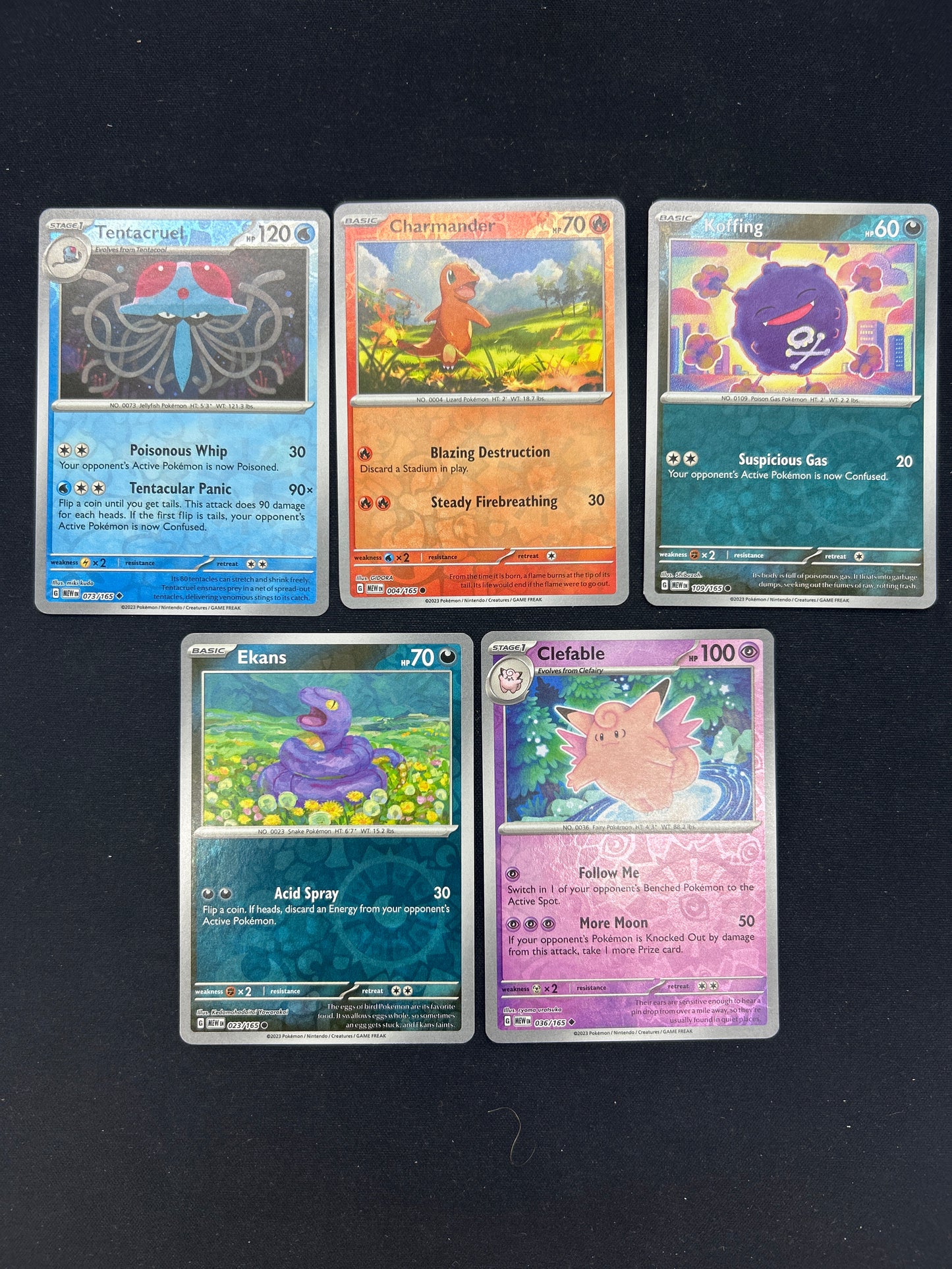 Auction Lot 434: Pokemon Cards Lot of 5 Assorted SV 151 Reverse Holos Condition Vary