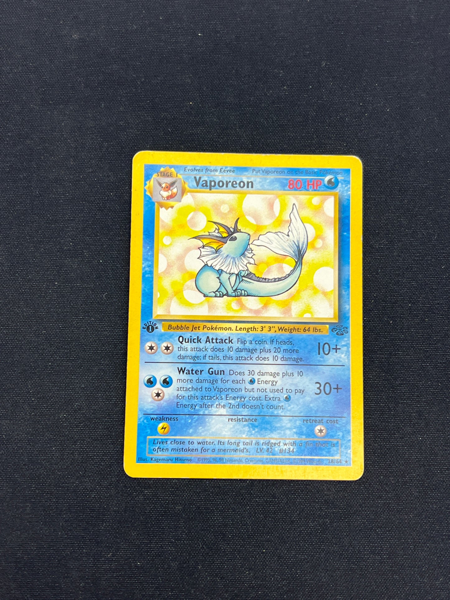 Auction Lot 122: Pokemon Cards Vaporeon Jungle 1st Edition Conditions Vary