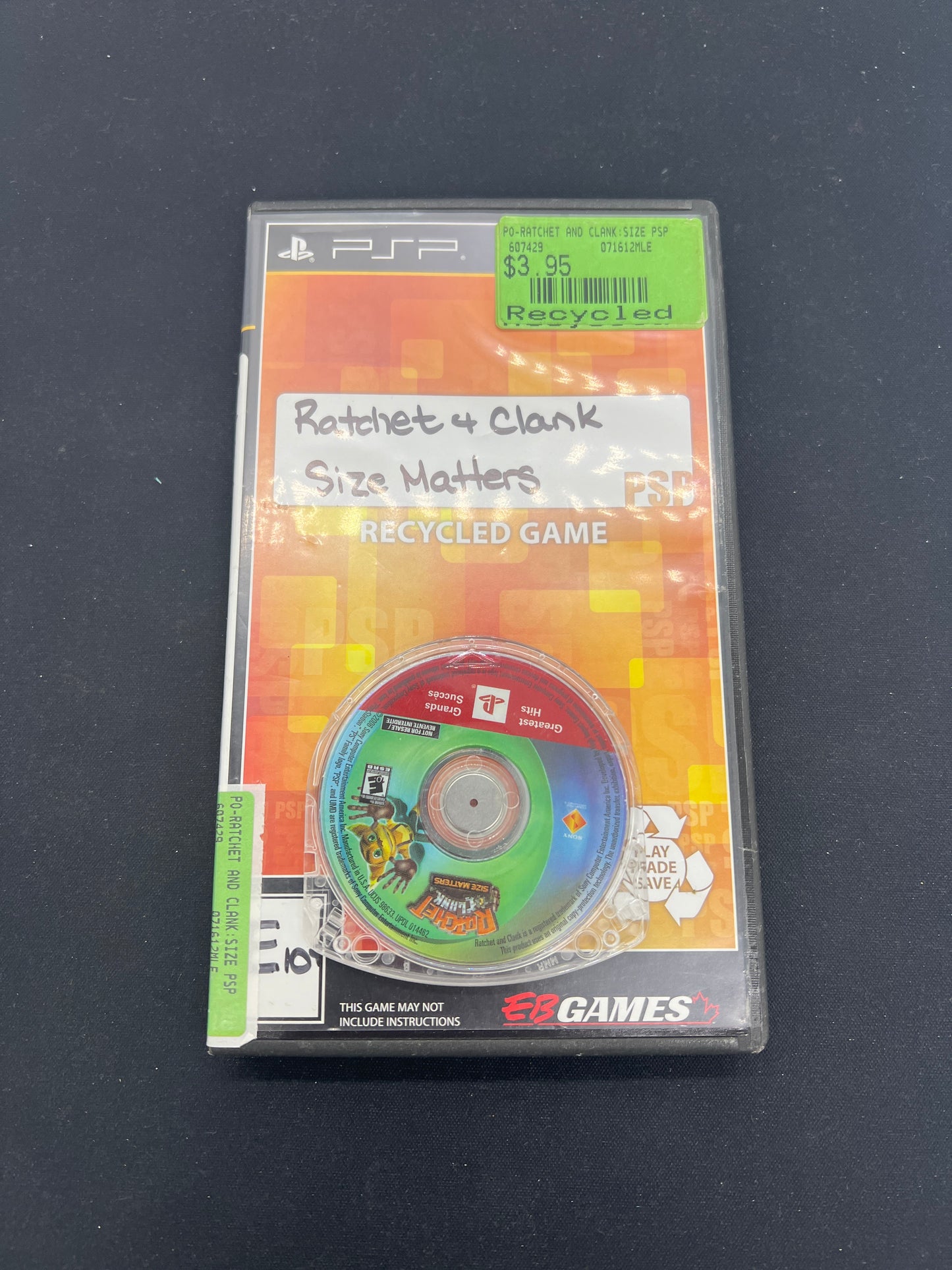 Auction Lot 229: PSP Video Game Ratchet and Clank Size Matters