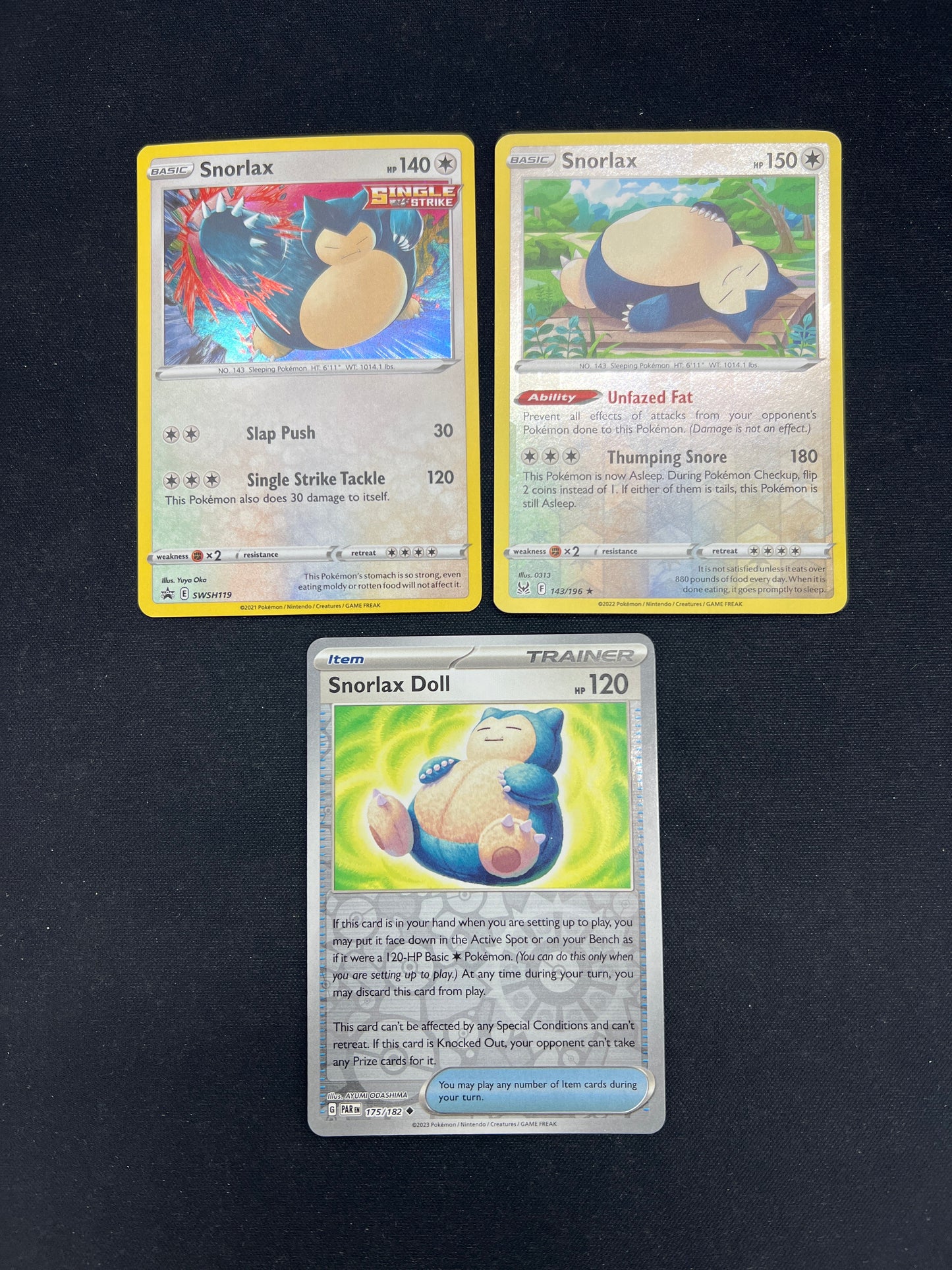 Auction Lot 334: Pokemon Cards Snorlax Card Lot Conditions Vary