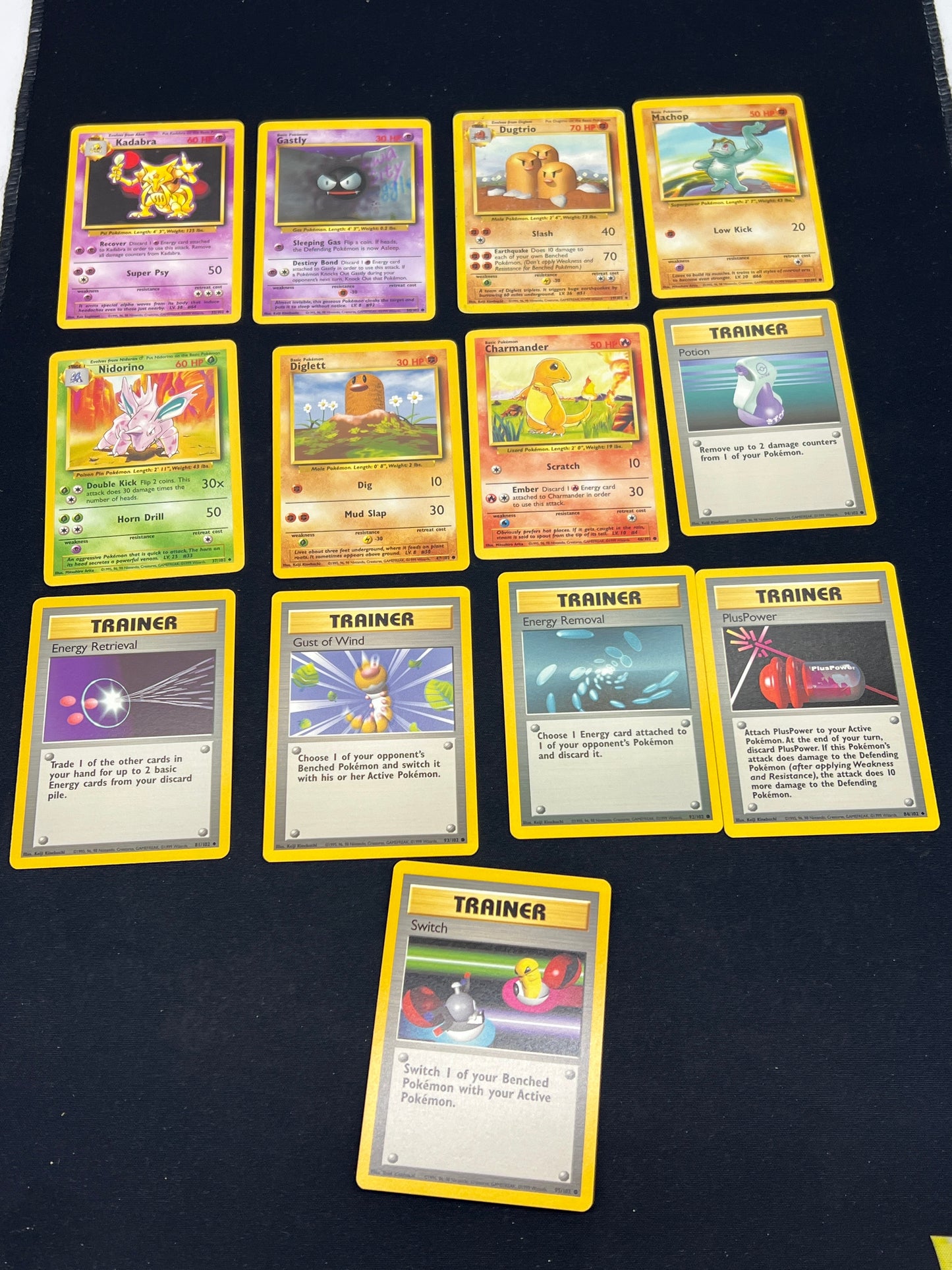 Auction Lot 77: Pokemon Cards Assorted Lot of 13 Base Set Common and Uncommons Conditions Vary