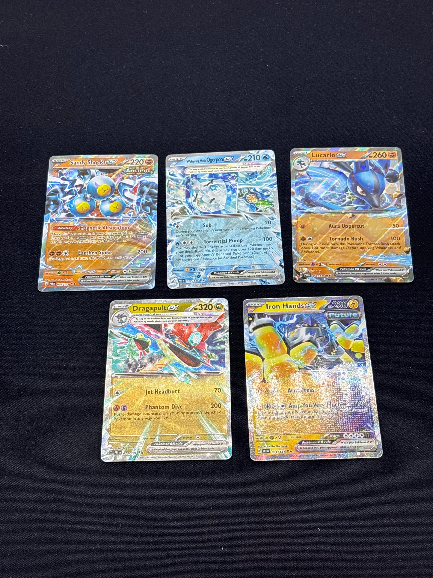 Auction Lot 149: Pokemon Cards Assorted Lot of 5 Prismatic Evolutions EX Double Rares Conditions Vary