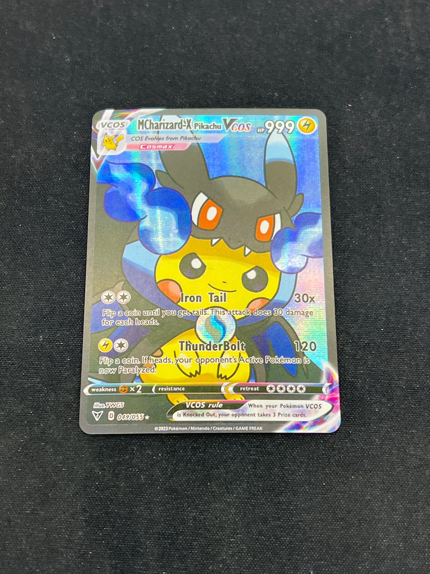 Auction Lot 326: Pokemon Cards CUSTOM Mega Charizard X Pikachu VMAX Cards