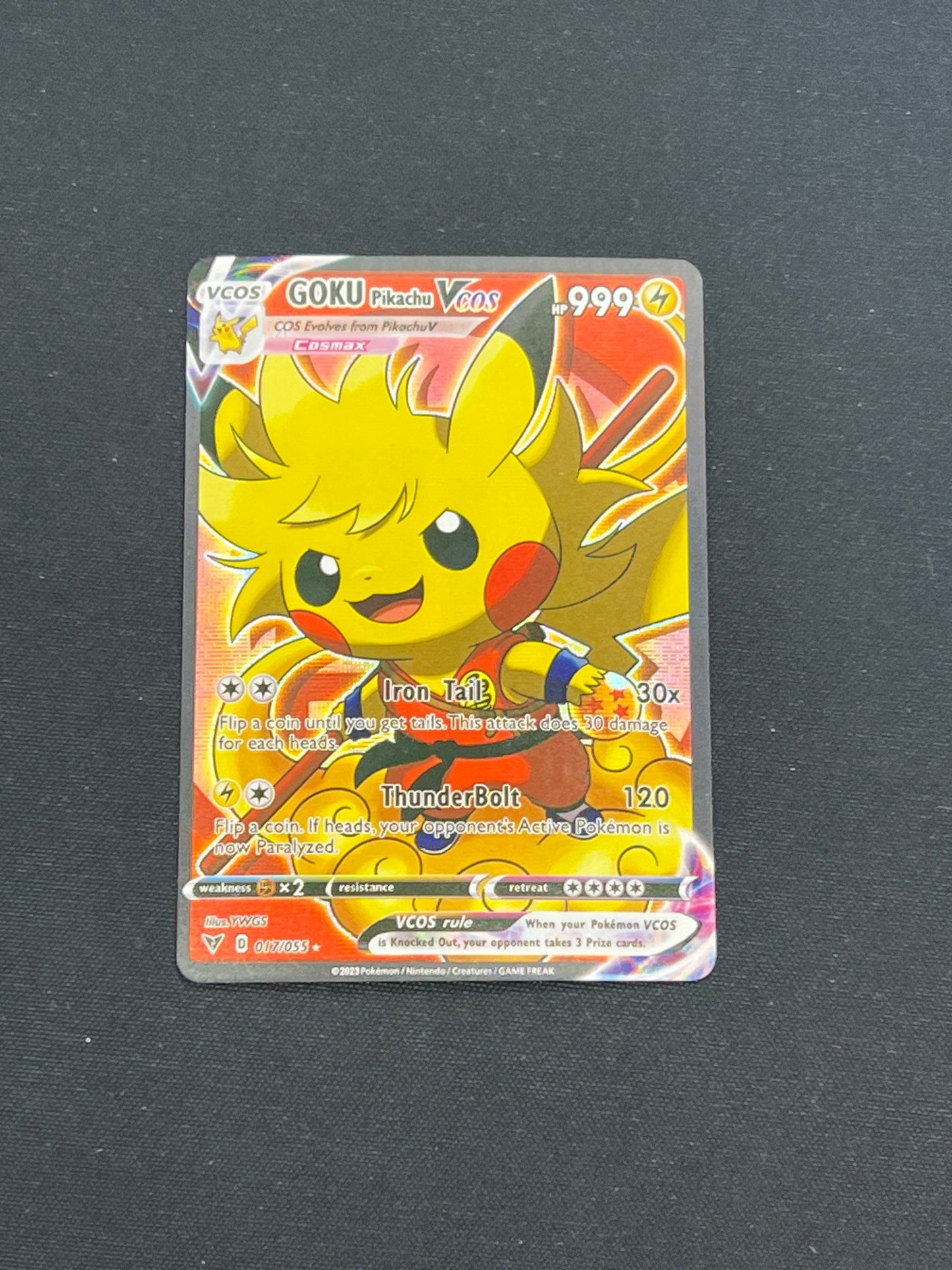 Auction Lot 162: Pokemon Card CUSTOM Goku Pikachu Poncho Conditions Vary