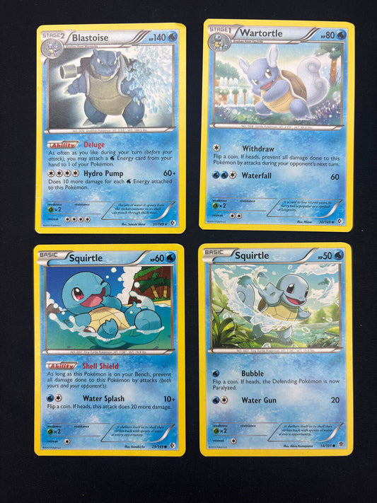 Auction Lot 360: Pokemon Cards Lot of 4 Assorted BW Era Squirtle Evolution Line Conditions Vary