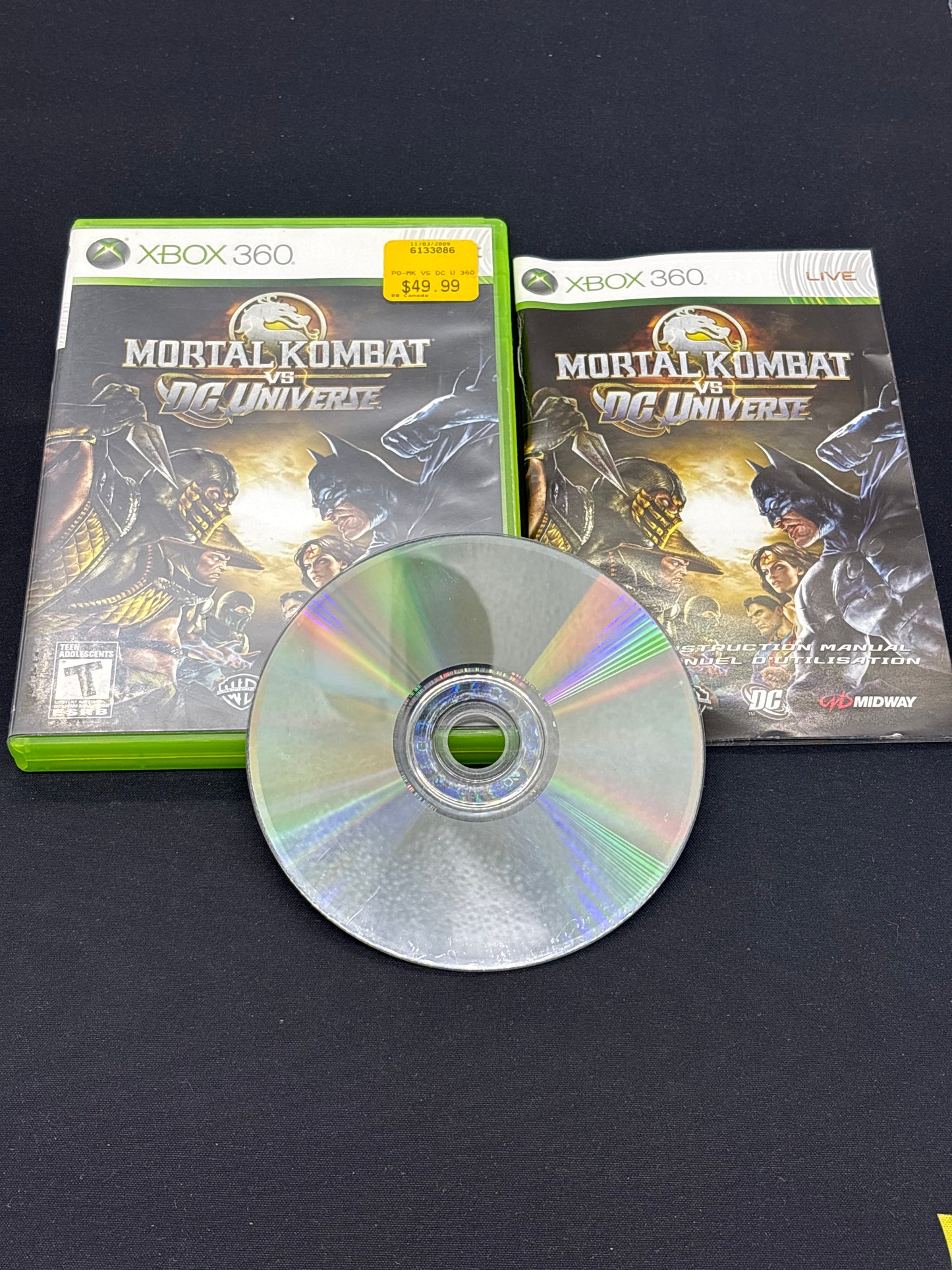 Auction Lot 147: XBOX 360 Mortal Kombat Vs DC Universe With Case & Disc