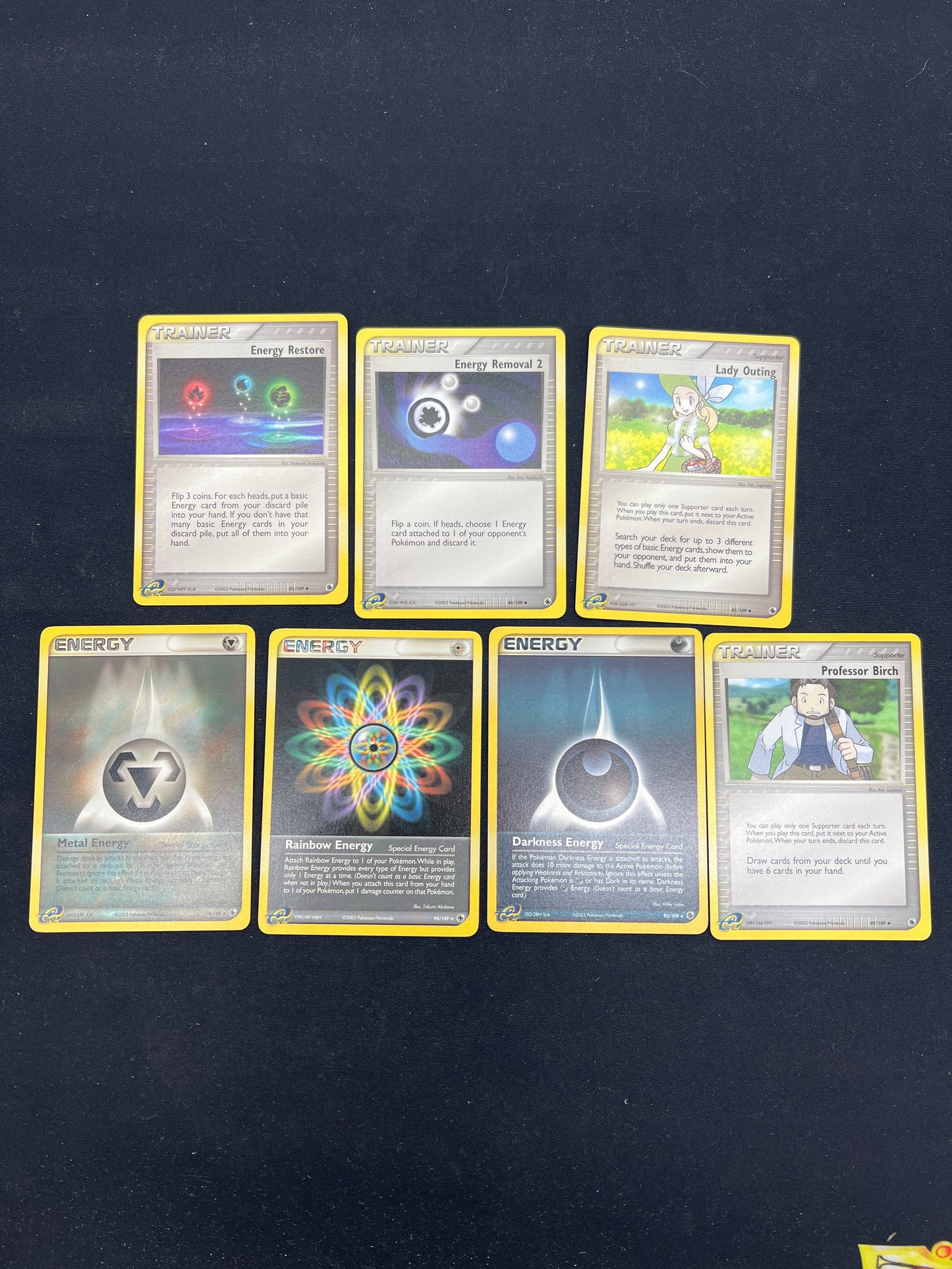 Auction Lot 280: Pokemon Cards Assorted Lot of 7 Mid Era Trainers & Energy Cards Conditions Vary