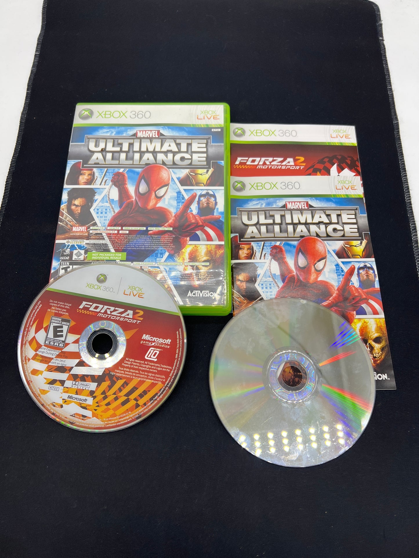 Auction Lot 41: XBOX 360 Video Game Marvel Ultimate Alliance Forza Motorsport 2 CIB