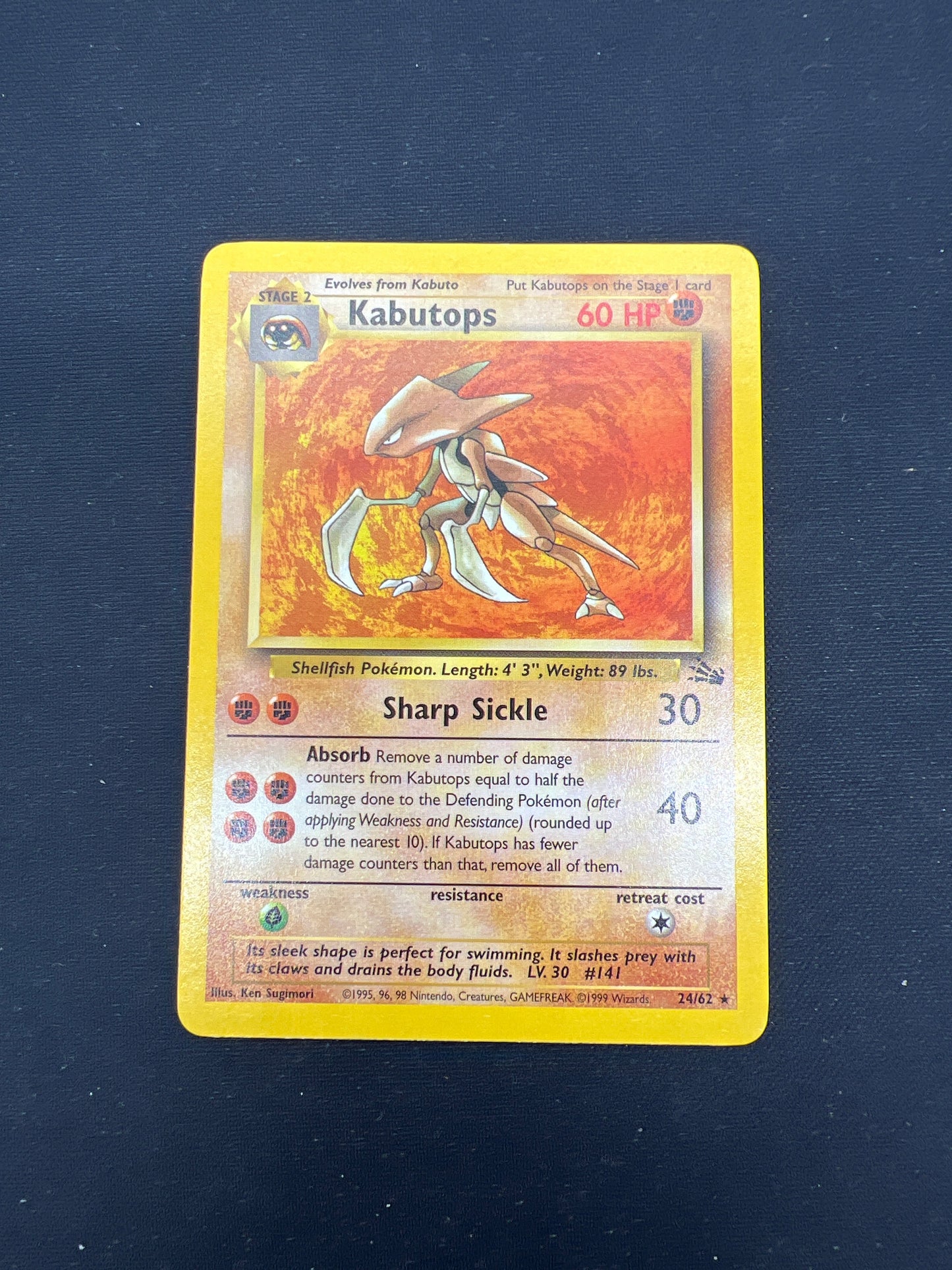 Auction Lot 104: Pokemon Cards Fossil Kabutops Non Holo Rare Conditions Vary