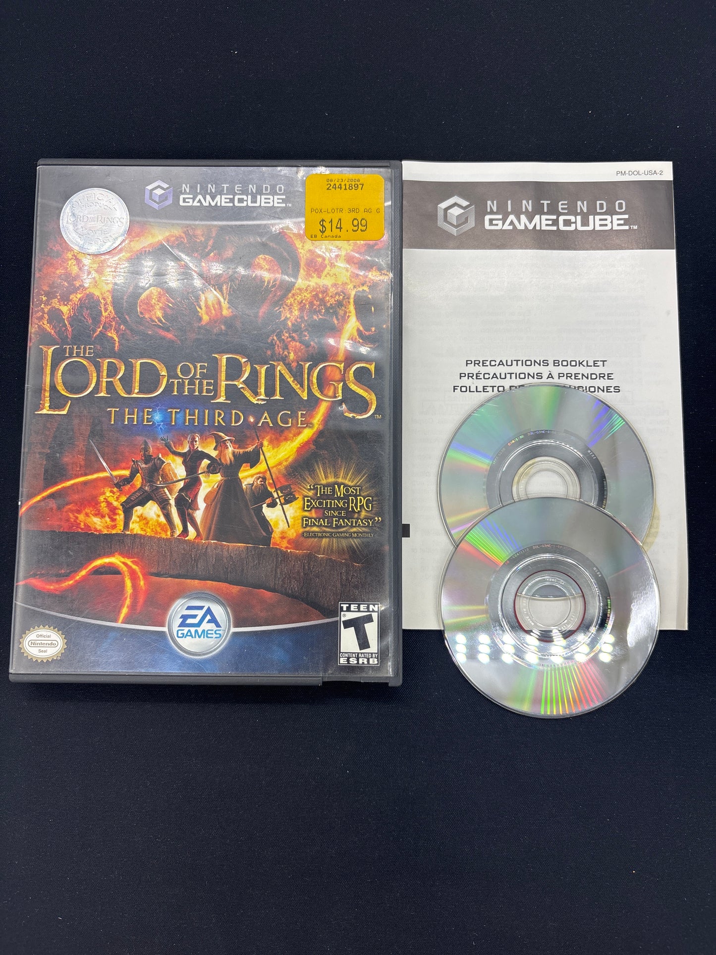 Auction Lot 118: Nintendo Game Cube The Lord of the Ring the Third Age With Case & Disc
