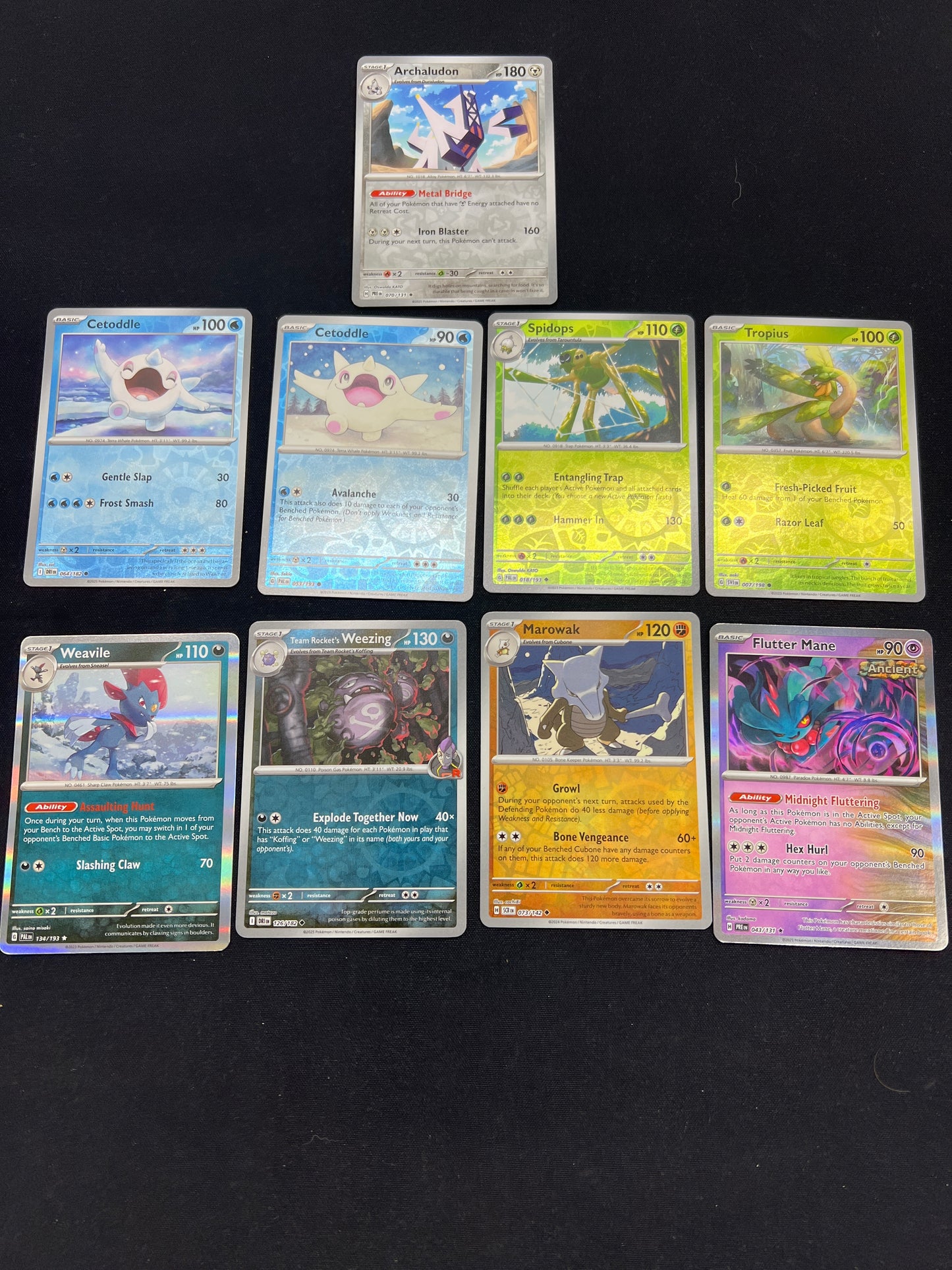 Auction Lot 10: Pokemon Cards Lot of 9 SV Era Reverse Holos and Holos Condition Vary