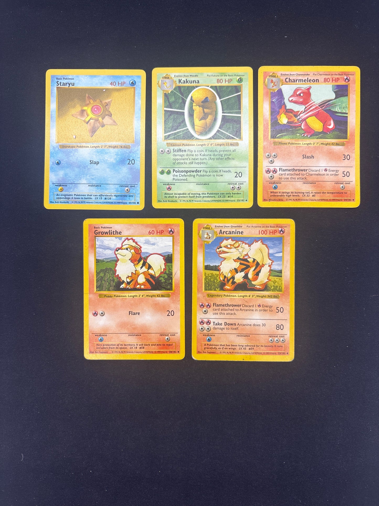 Auction Lot 53: Pokemon Cards Lot of 5 Shadowless Base Set Conditions Vary