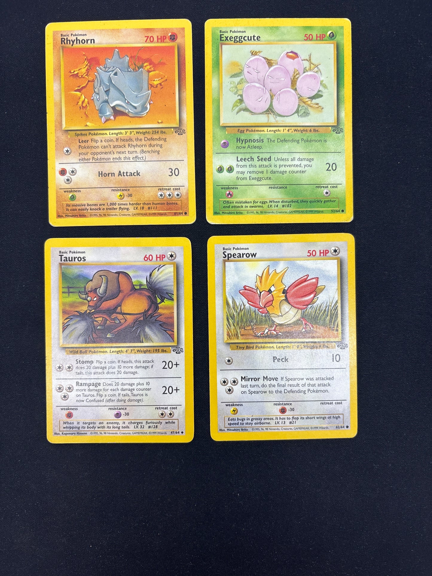 Auction Lot 341: Pokemon Cards Lot of 4 Jungle Common Uncommons Conditions Vary