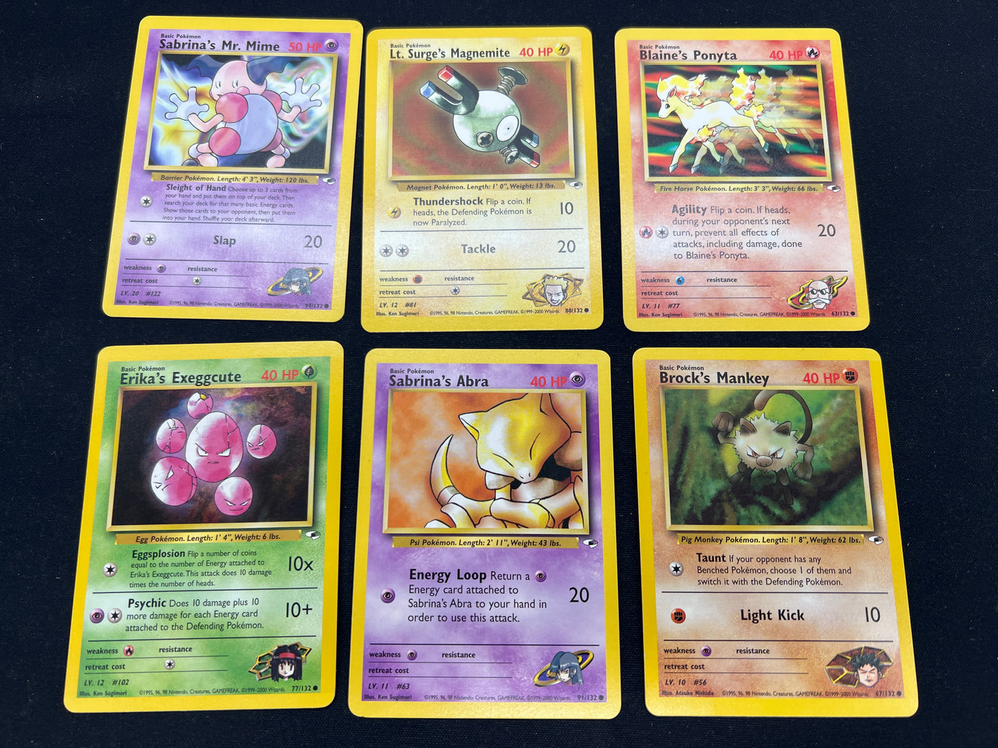 Auction Lot 147: Pokemon Cards Lot of 6 WOTC Gym Heroes Commons Uncommons Conditions Vary