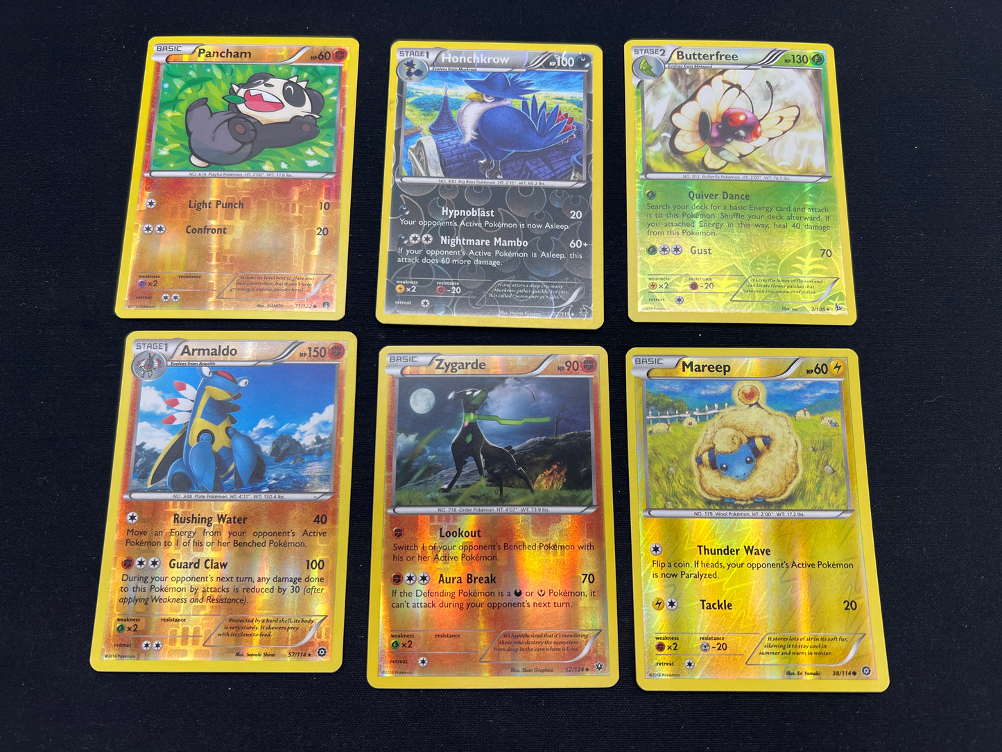 Auction Lot 19: Pokemon Cards Lot of 6 XY Reverse Holos Conditions Vary