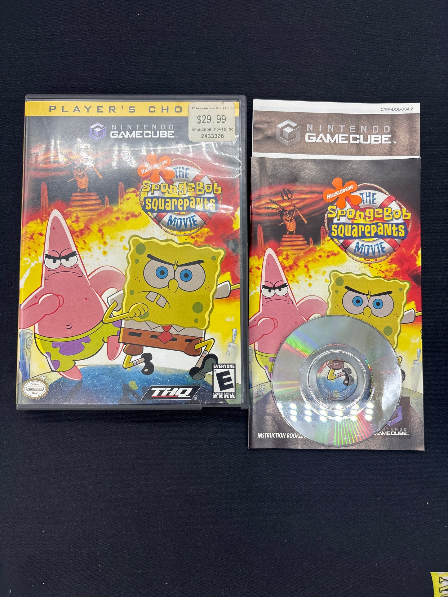 Auction Lot 122: Nintendo Game Cube The SpongeBob SquarePants Movie With Case & Disc