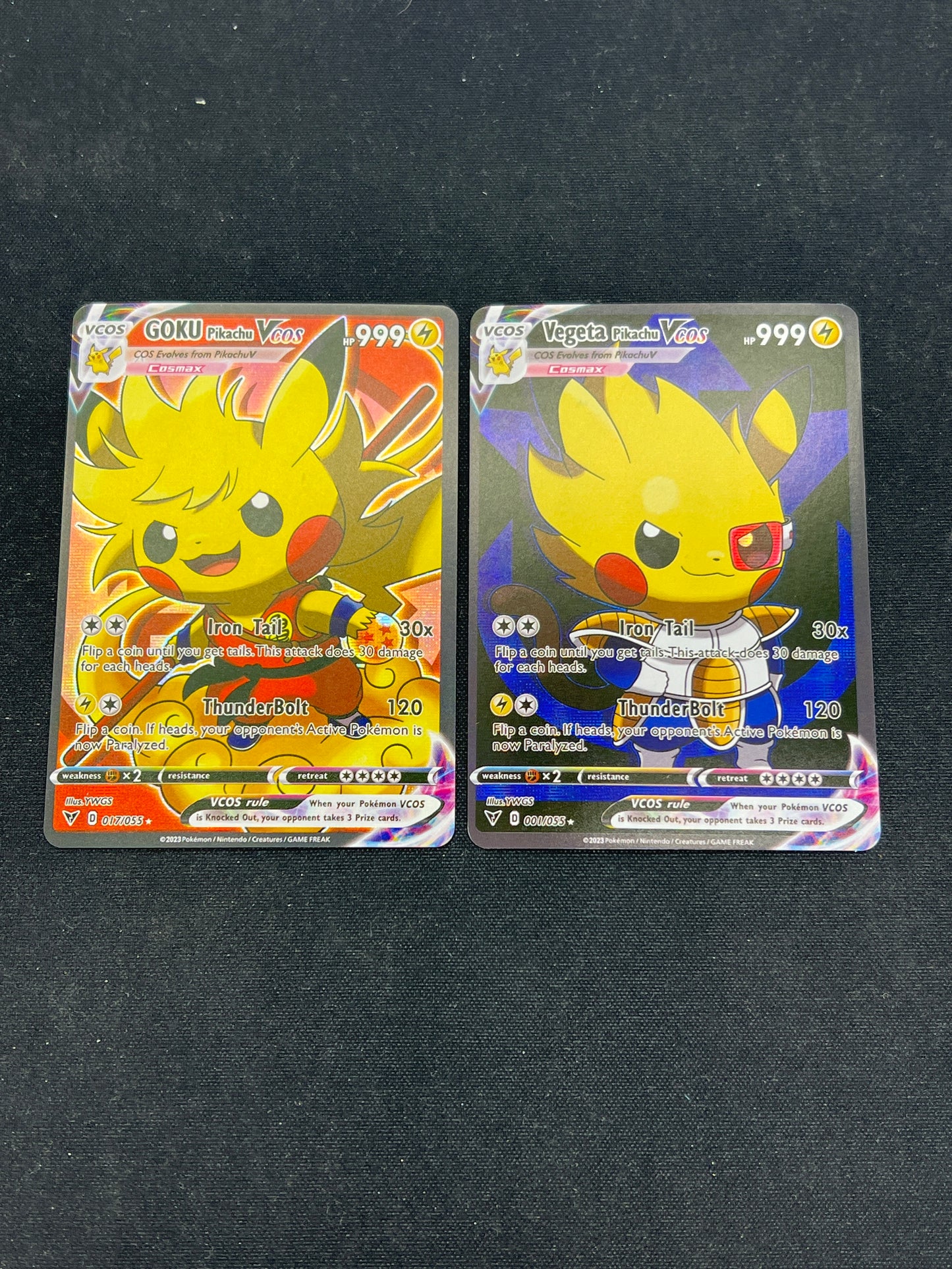 Auction Lot 314: Pokemon Cards CUSTOM Dragon Ball Z Pikachu VMAX Cards
