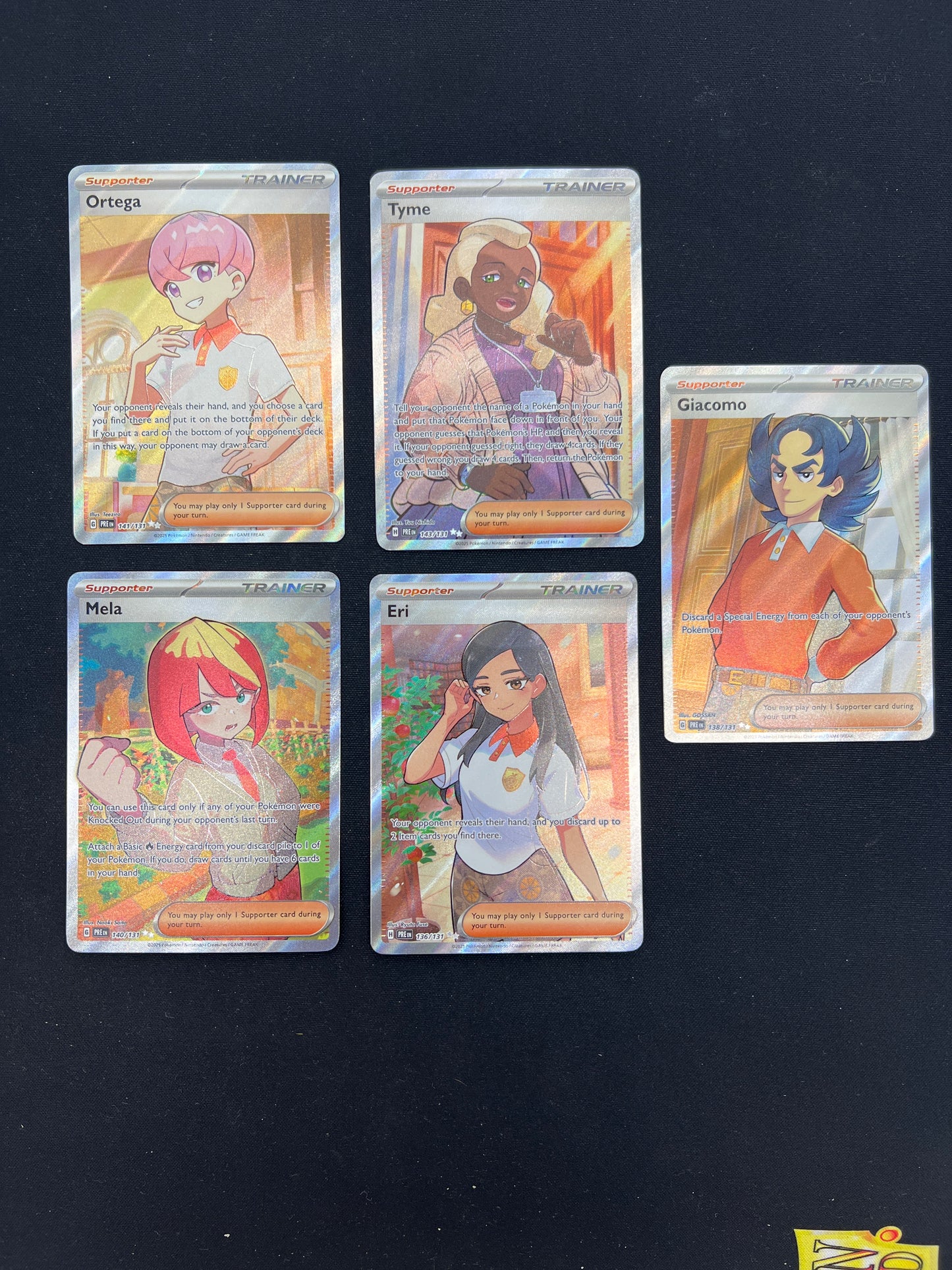 Auction Lot 109: Pokemon Cards Lot of 5 Prismatic Evolutions Full Art Trainers Conditions Vary