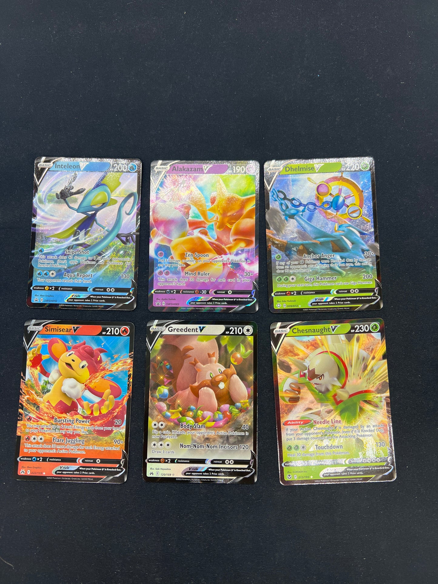 Auction Lot 80: Pokemon Cards Lot of 6 SWSH V Full Arts Conditions Vary