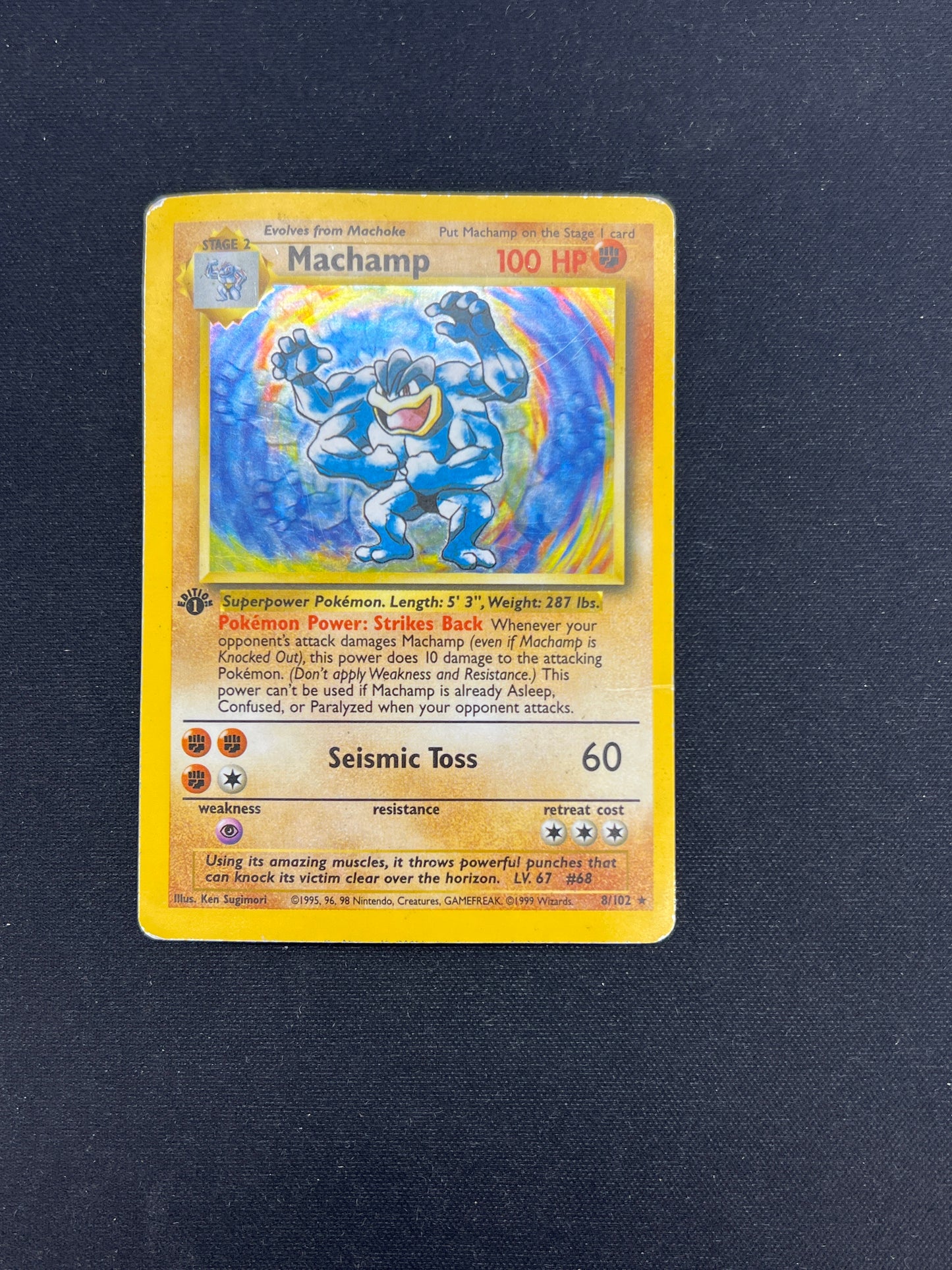 Auction Lot 42: Pokemon Cards Machamp 1st Edition Base Set Holo Condition Vary