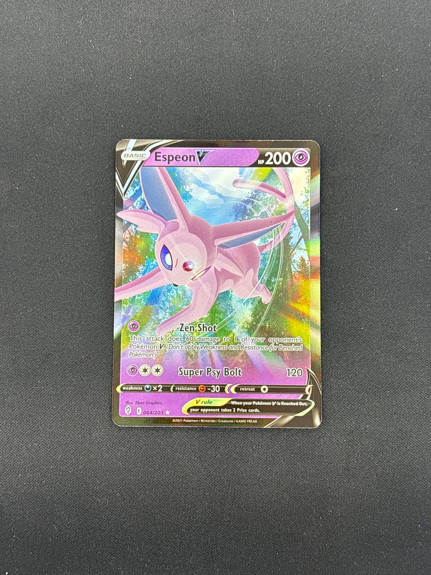 Auction Lot 186: Espeon V Full Art Card Conditions Vary