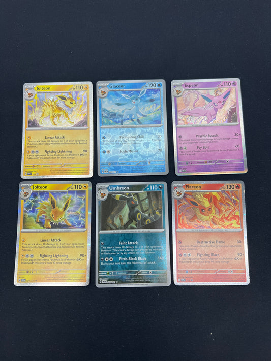 Auction Lot 401: Pokemon Cards Assorted Lot of 6 Eeveelution Reverse Holo & Holos Conditions Vary
