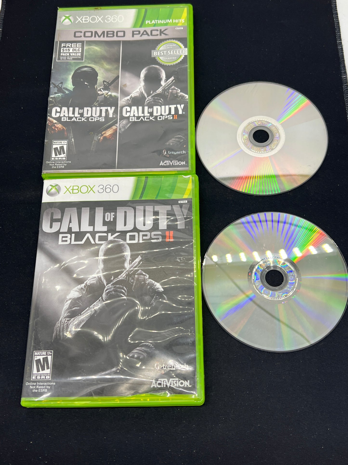 Auction Lot 226: XBOX 360 Lot of 2 Call of Duty Blacks 1 & 2 CIB