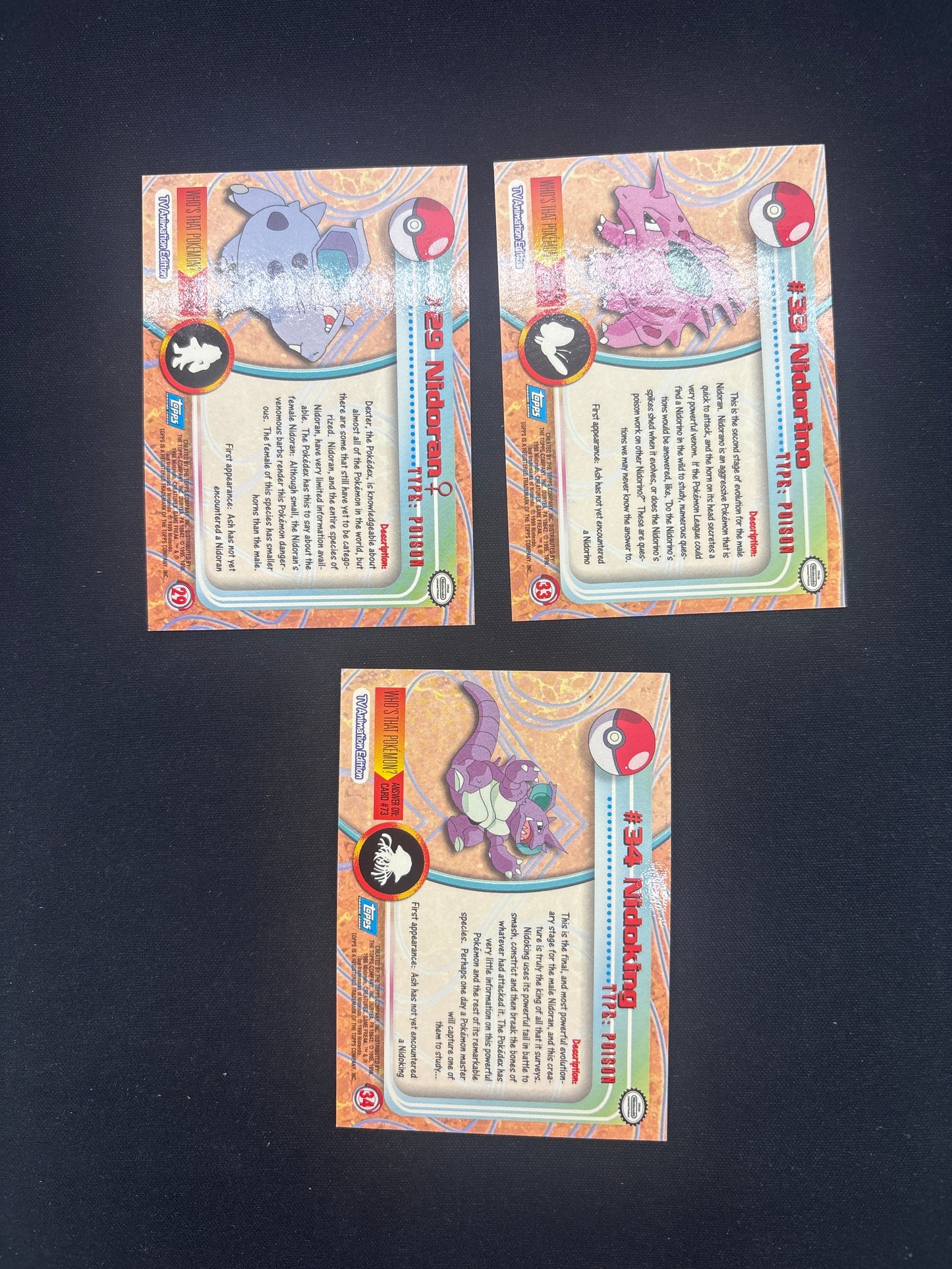 Auction Lot 57: Pokemon Topps Cards Nidoking Evolution Line Conditions Vary