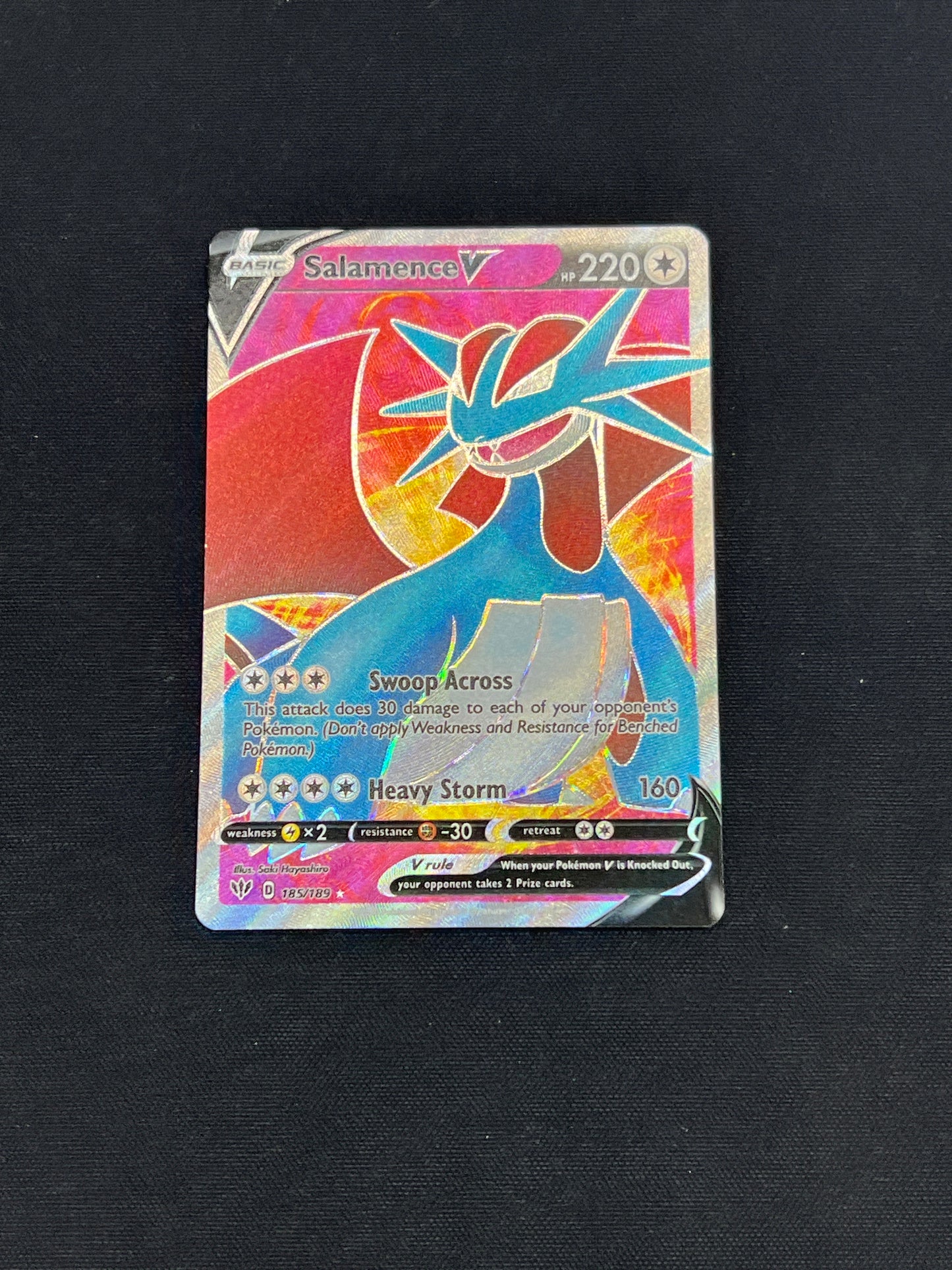 Auction Lot 220: Pokemon Cards Salamence V Full Art Darkness Ablaze Conditions Vary