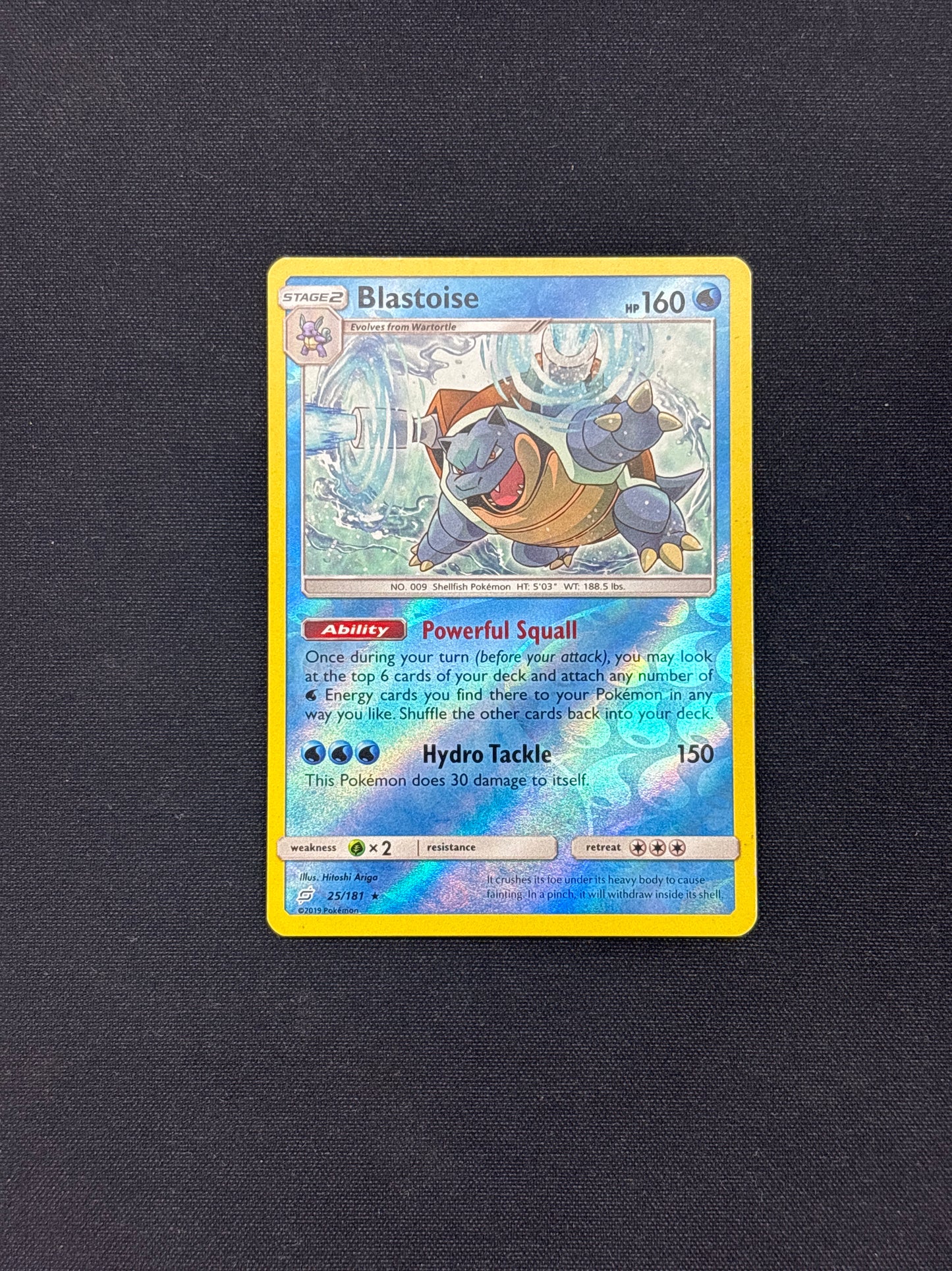 Auction Lot 251: Pokemon Blastoise Team Up Reverse Holo Card Conditions Vary