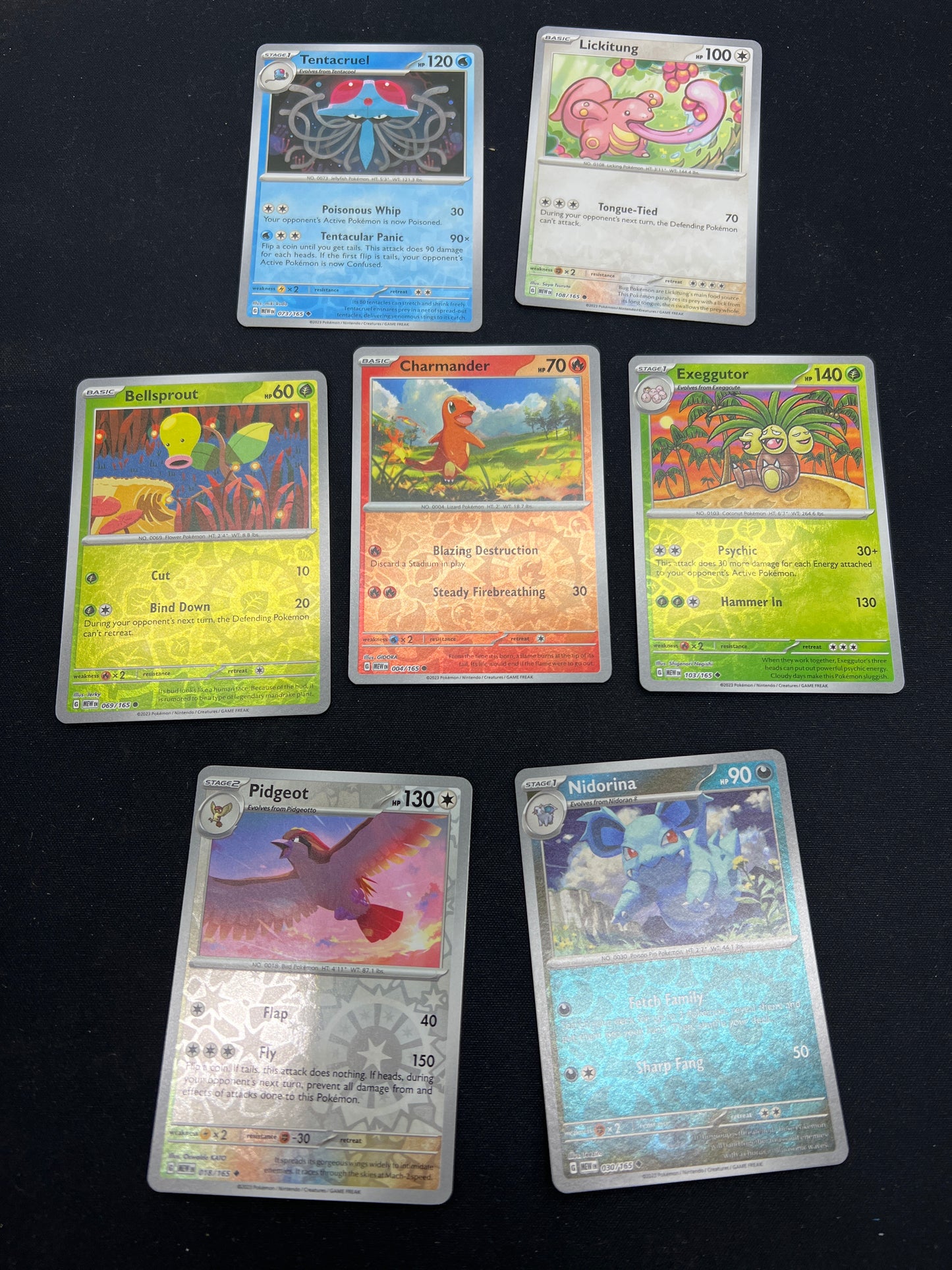 Auction Lot 26: Pokemon Cards Lot of 7 Reverse Holos Pokemon 151 Conditions Vary
