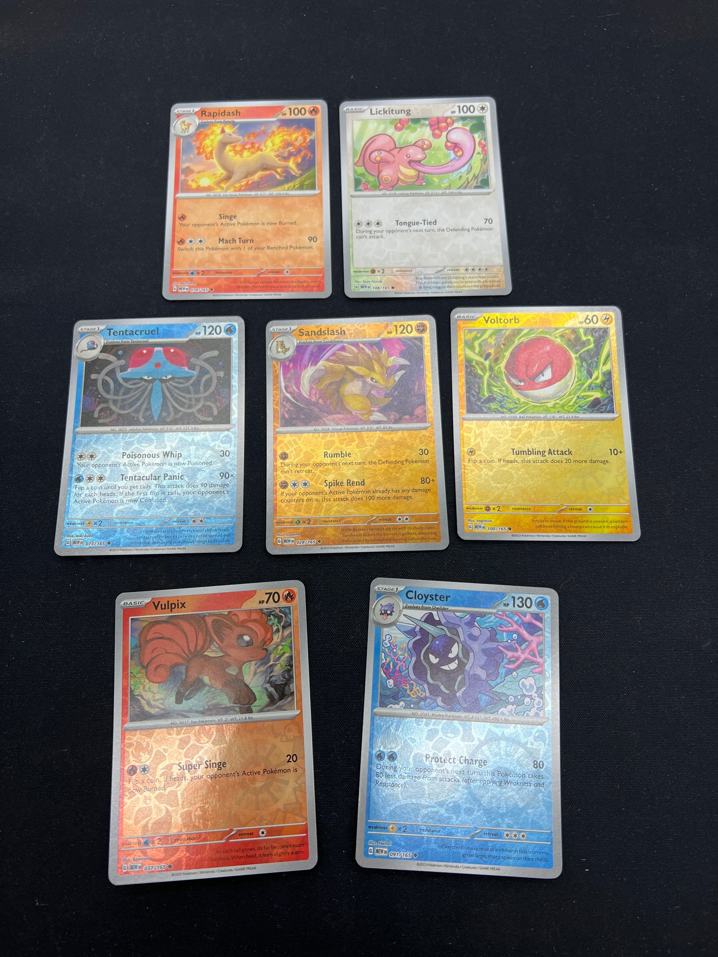 Auction Lot 27: Pokemon Cards Lot of 7 Reverse Holos Pokemon 151 Conditions Vary