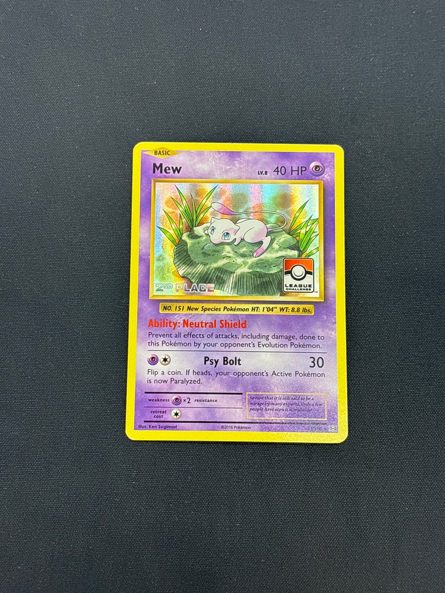 Auction Lot 15: Mew 2nd Place Pokemon League Challenge XY Evolutions Holo Rare Card Conditions Vary