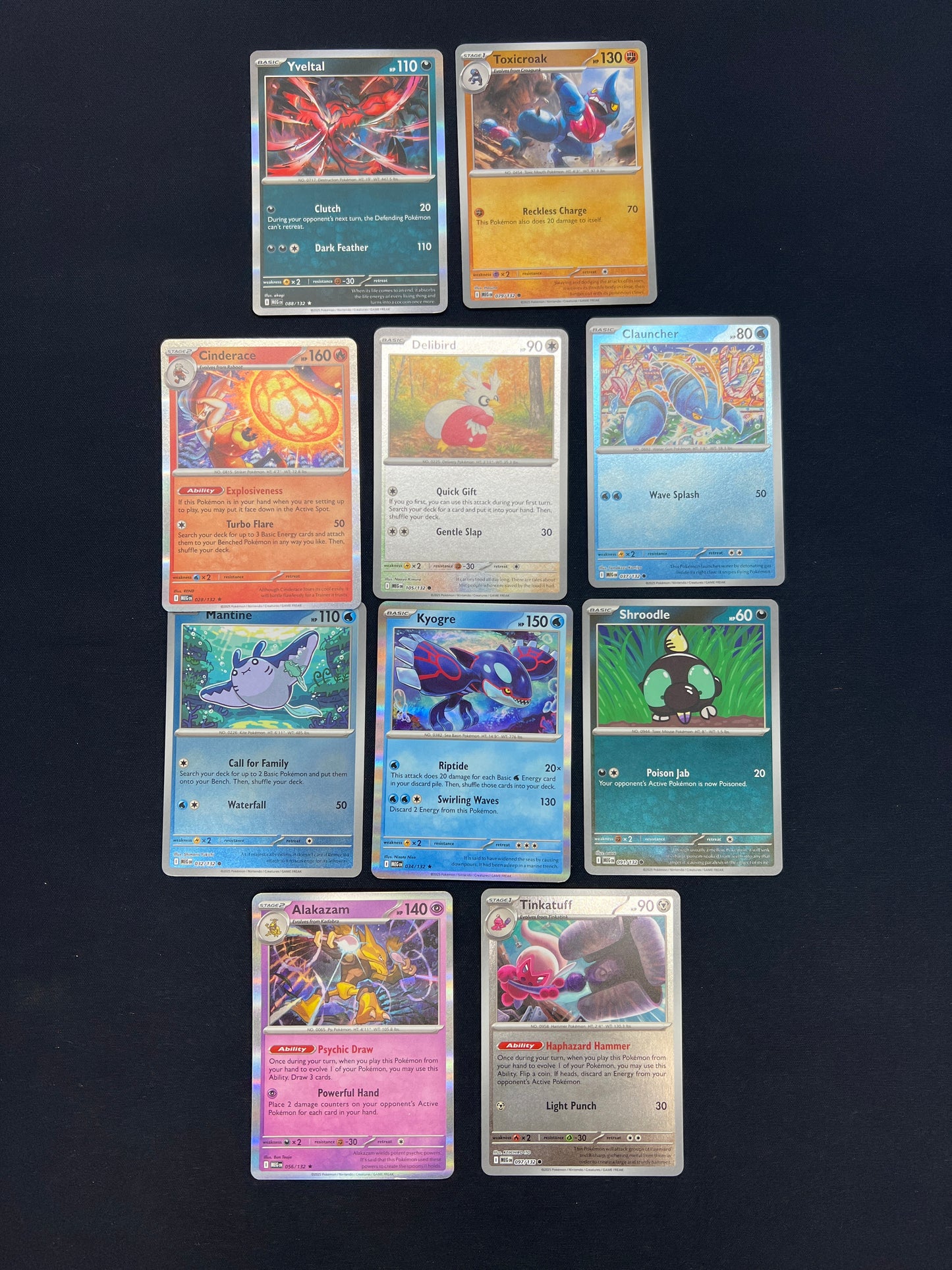 Auction Lot 215: Pokemon Cards Lot of 10 Assorted Reverse Holos Mega Evolutions Conditions Vary