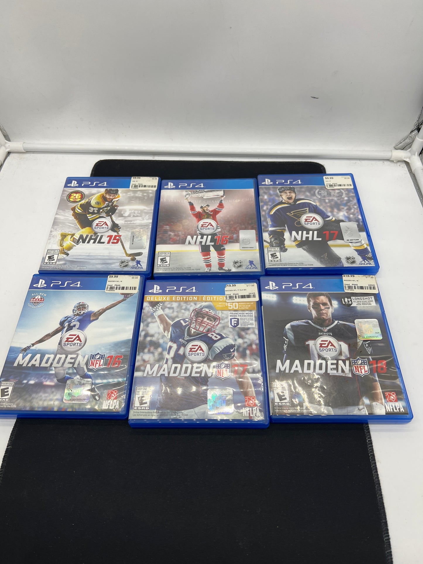 Auction Lot 132: PS4 Video Game Lot of 6 NHL 15 16 17 Madden 16 17 18