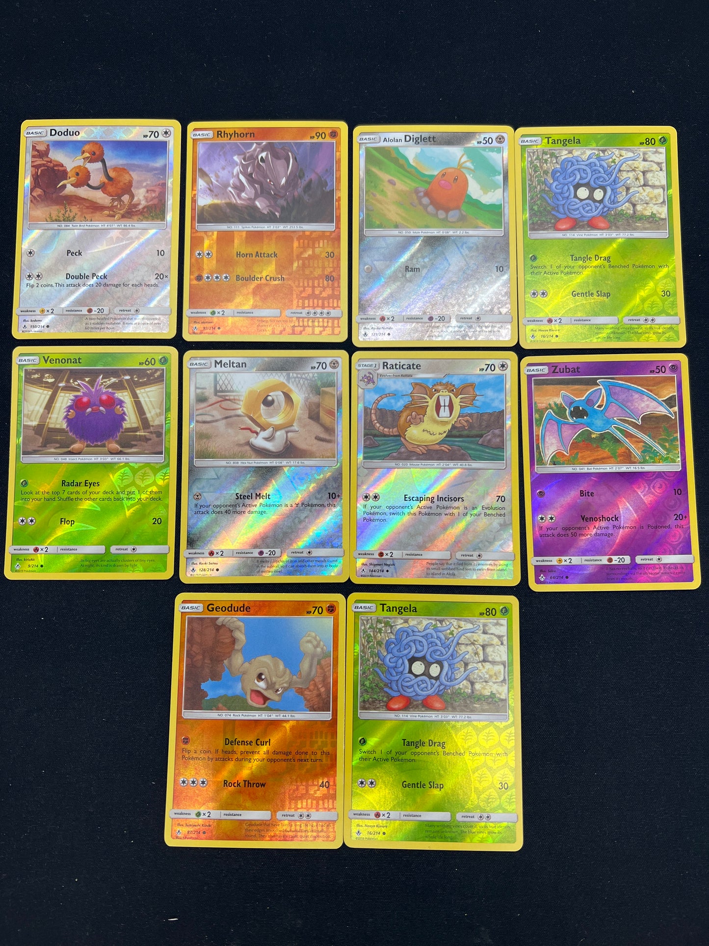 Auction Lot 159: Pokemon Cards Lot of 10 Reverse Holos SM Unbroken Bonds Conditions Vary