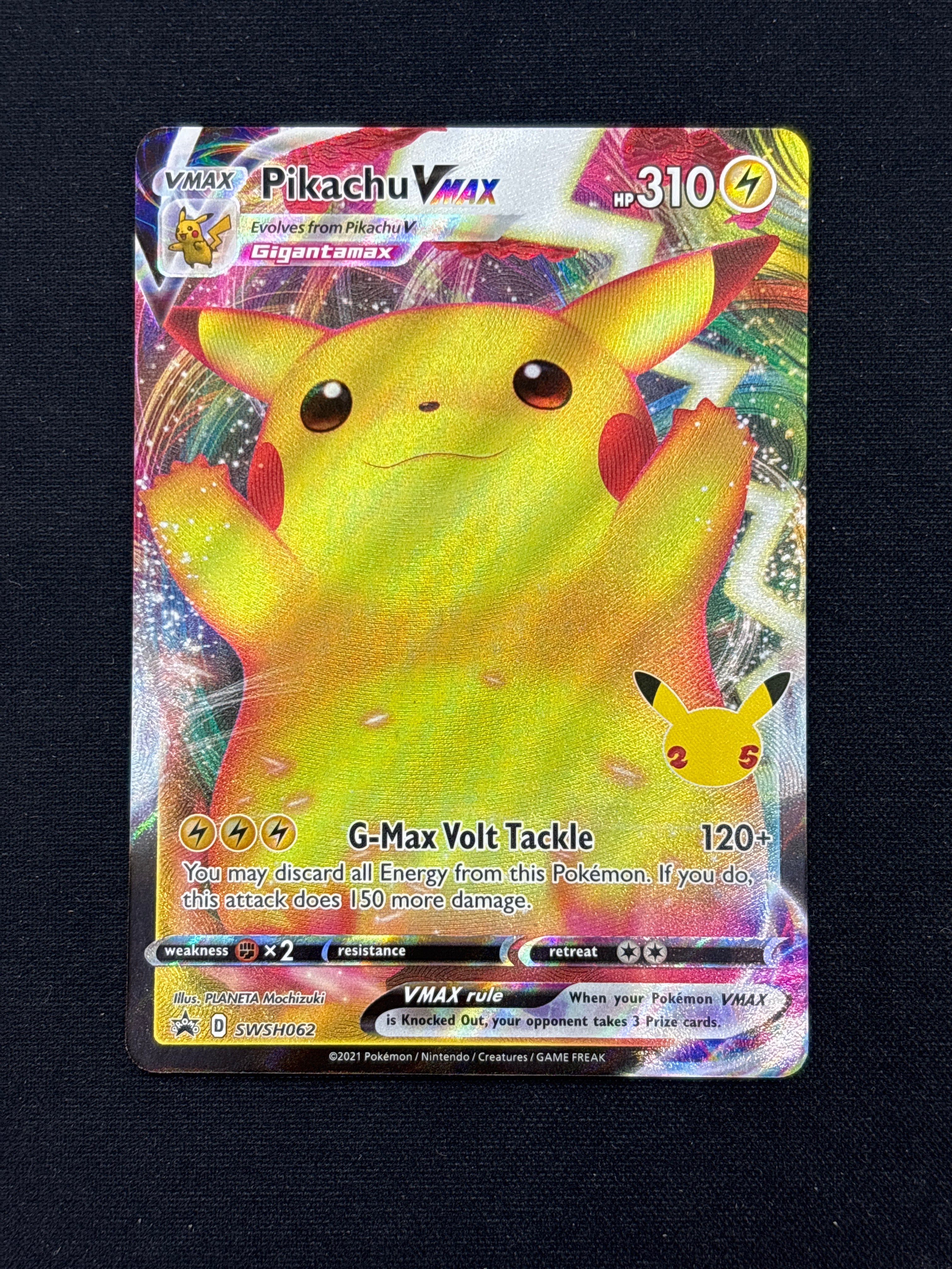 Auction Lot 271: Pikachu Celebrations VMAX Full Art Card Conditions Va