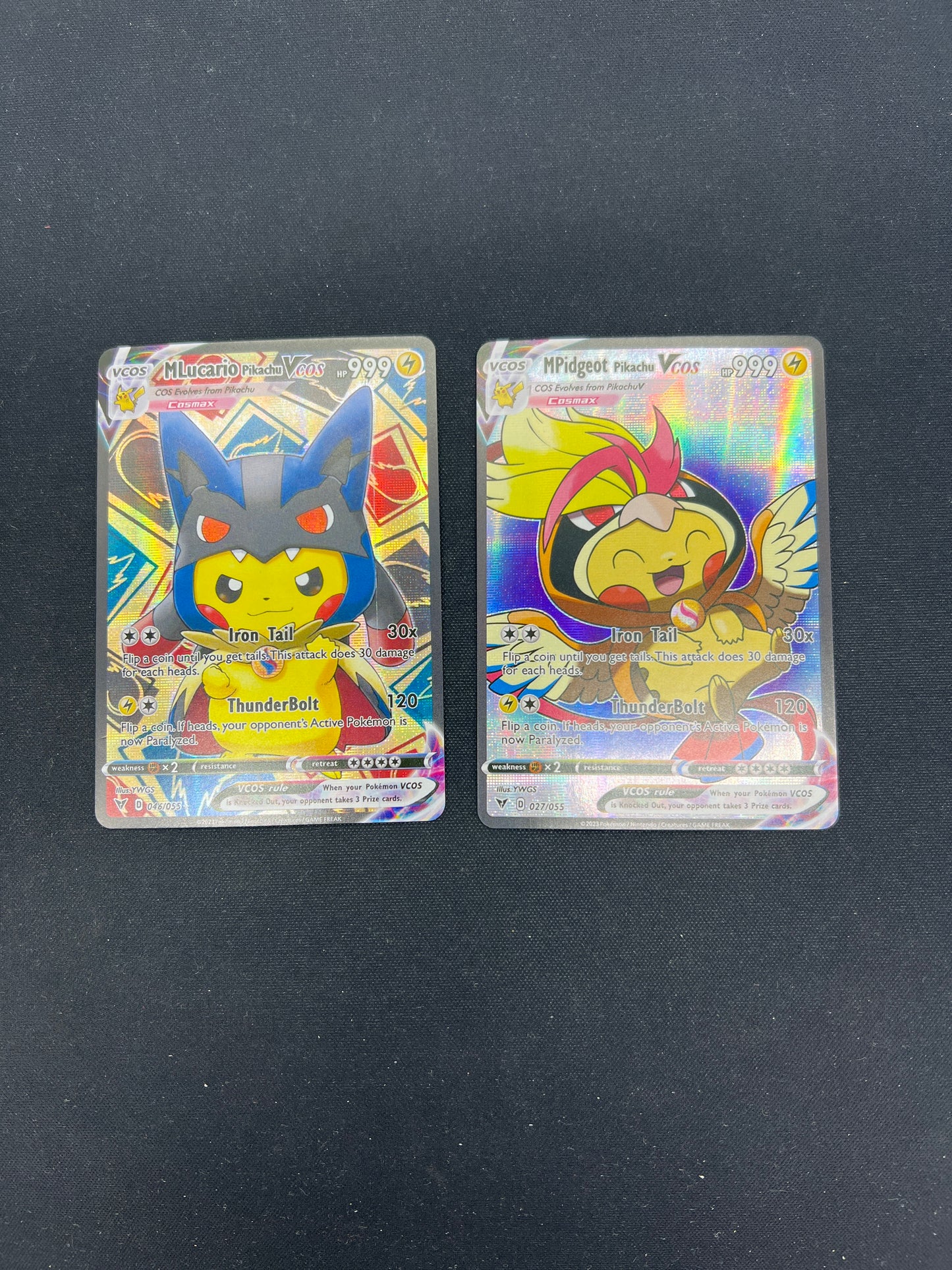 Auction Lot 107: Pokemon Cards CUSTOM Pikachu Poncho Lot of 2 Conditions Vary