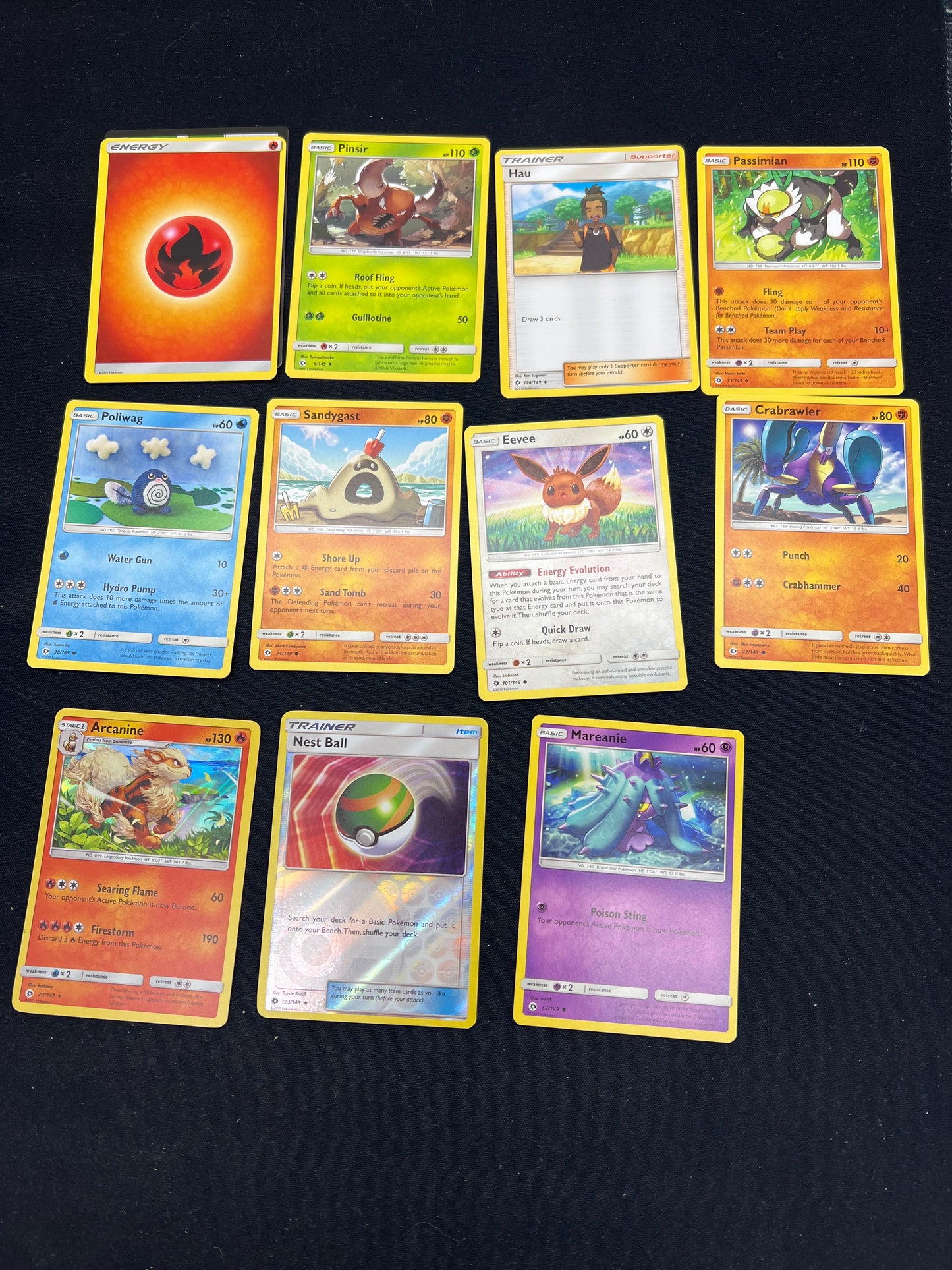 Auction Lot 156: Pokemon Cards Suin & Moon Base Card Lot Conditions Vary