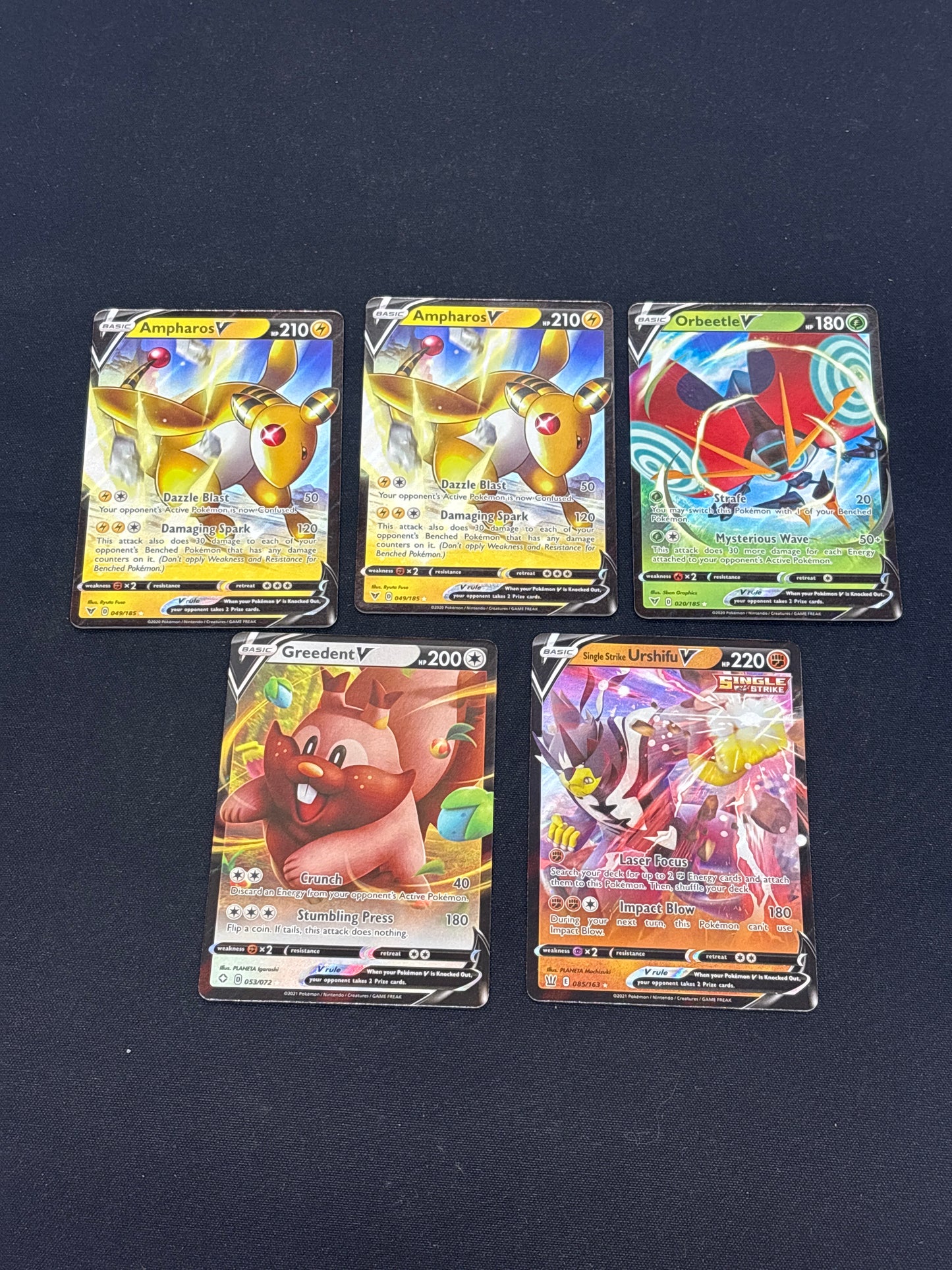 Auction Lot 140: Pokemon Cards Lot of 5 Assorted V Full Arts Condition Vary